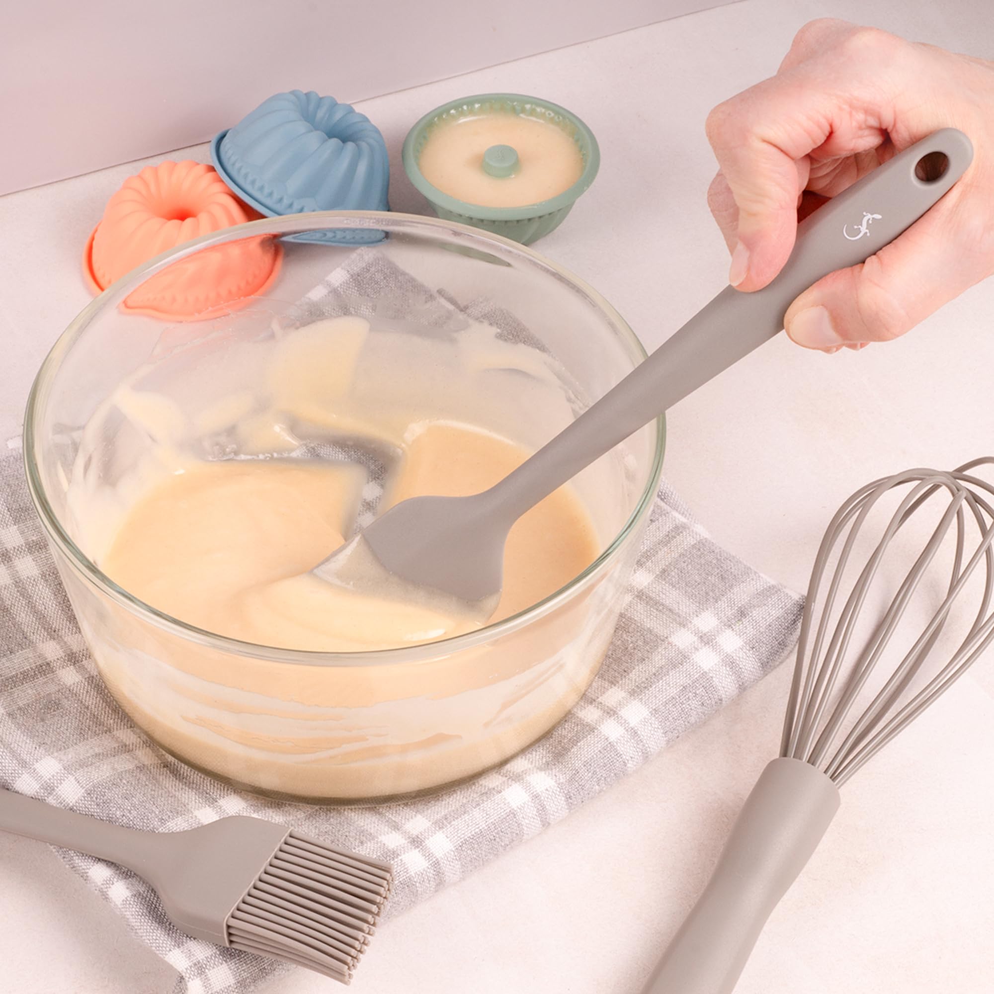 Lurch Flexi Starter Tools zestaw 3-częściowy, skrobak do ciasta, pędzel, trzepaczka, do pieczenia, zestaw podstawowy