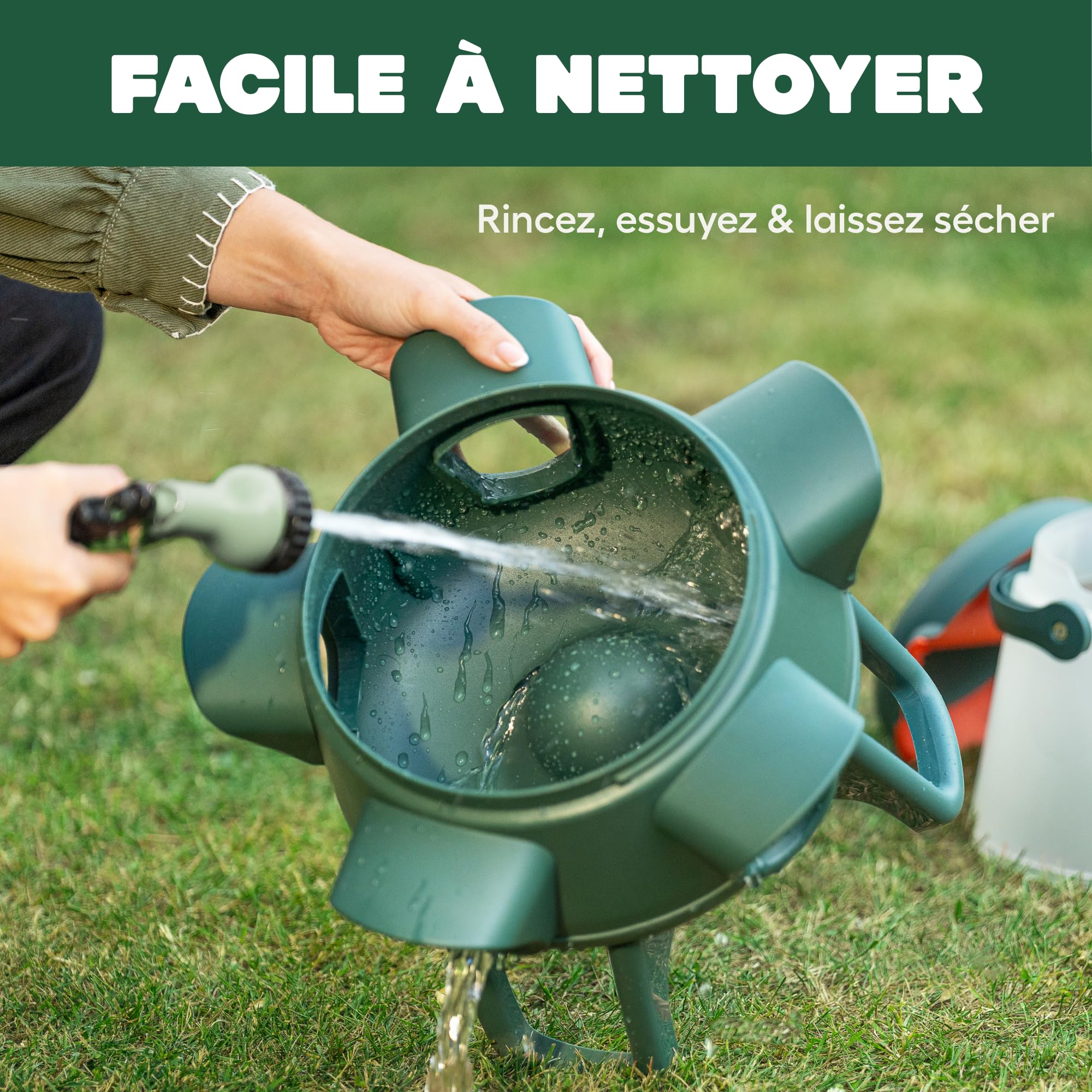 Omlet Mangeoire Poule Anti Gaspillage pour Poulailler | 5kg Mangeoire Volaille Anti-Renversement avec 5 Compartiments | Nourrit 6 Poules pendant 7 Jours | Suspendue ou Sur Pied