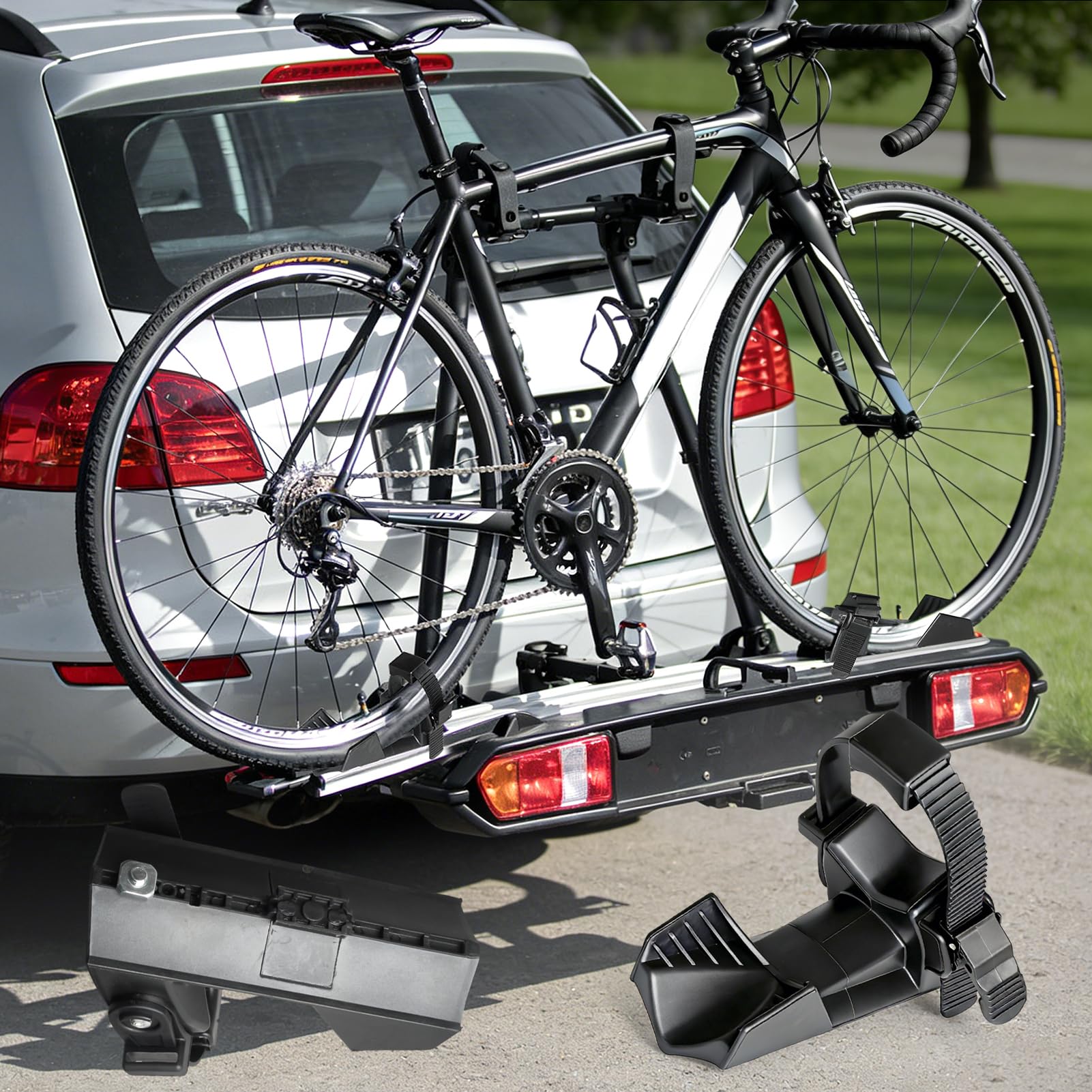 2 Stück Fahrradträger Zubehör für Breite Reifen bis zu 3,11 Zoll Schwarz Heckträger fürs Auto Ahrradträger Ersatzteile für Mountainbike und Rennrad Heckträger für Anhängerkupplung (Schwarz)