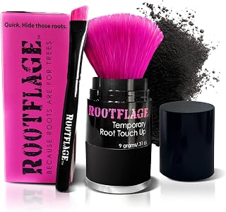 Rootflage Root Touch Up Hair Powder - Temporary Hair Color, Gray Coverage, Root Concealer, Thinning Hair Filler, Dry Shampoo (10 Jet Black)
