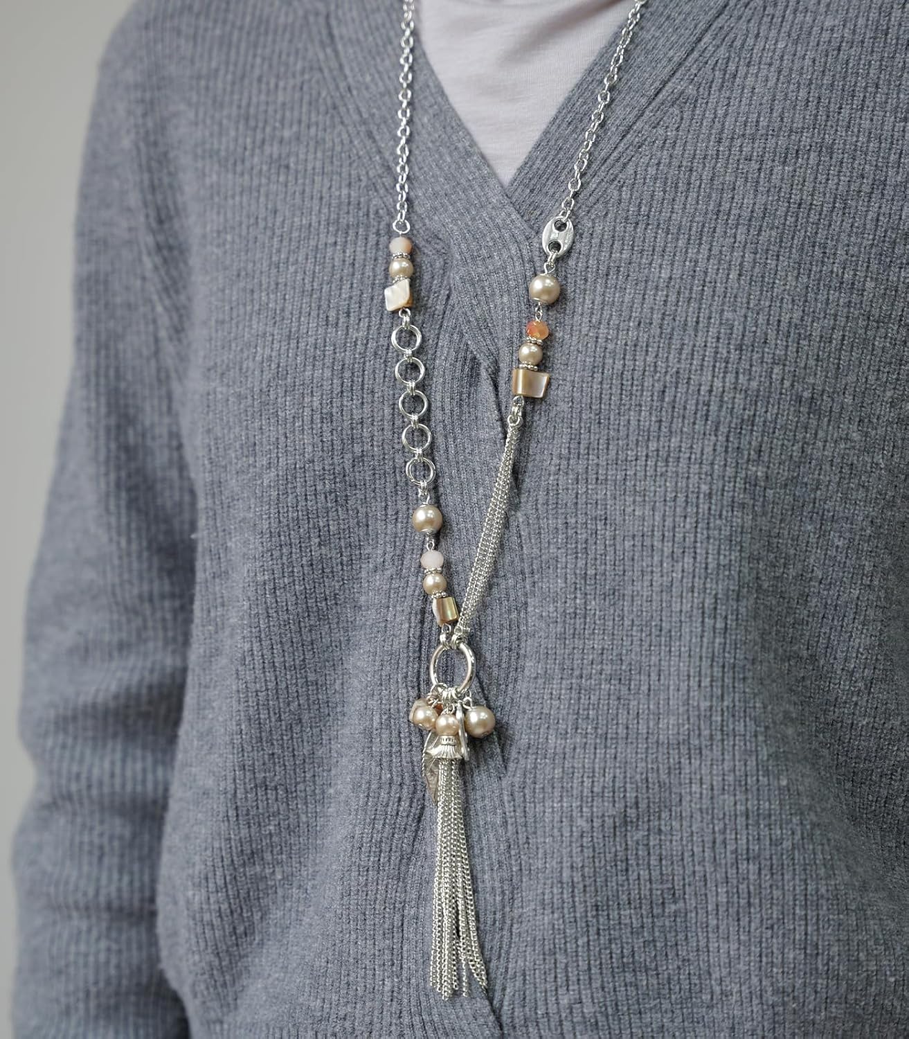 FULU AUTUMN Long Necklaces for Women Trendy Long Chunky Beaded Necklace Boho Fashion Costume Jewelry Mothers Day Gifts for Her - Image 7