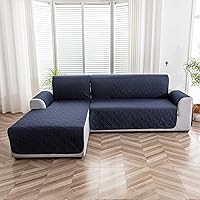 Vista 8 de Genina Fundas de Sofá Seccional para Perros Fundas de Sofá en Forma de L Funda de Chaise Lounge Funda de Sofá Reversible Protector de Muebles Azul