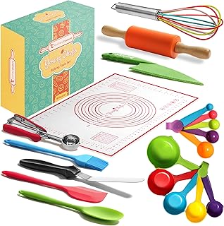 Young Chefs Cooking and Baking Set for Kids – 19 Pieces Real Baking Set ...