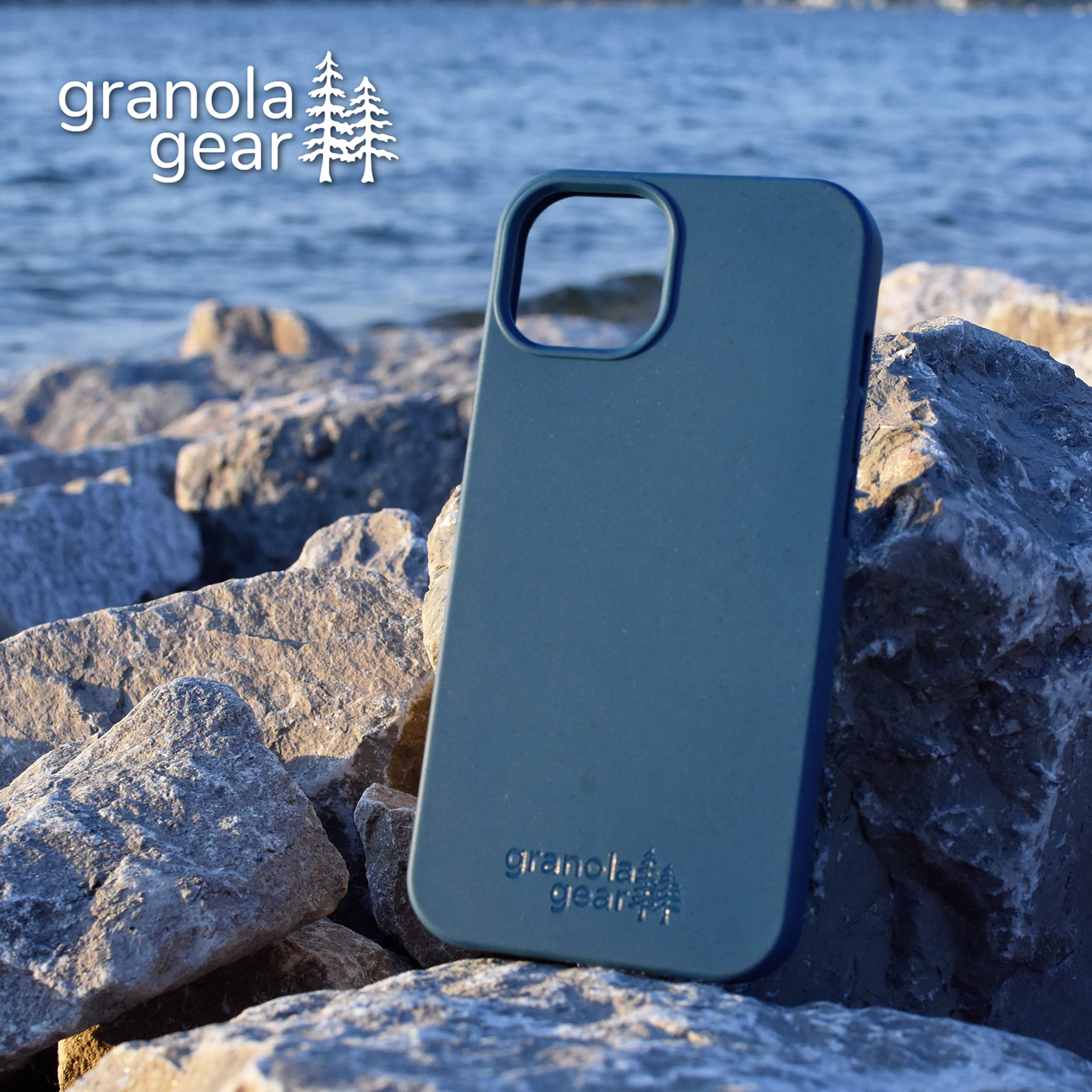 Custodia ecologica per iPhone 15 - Biodegradabile, compostabile, senza plastica, realizzata con piante - Blu Pacifico