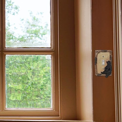 Miniatura 6 de BestGiftEver Black Bear on Logs - Placa de pared para decoración del hogar estilo cabaña Lodge | Ideal para amantes de la naturaleza y la vida