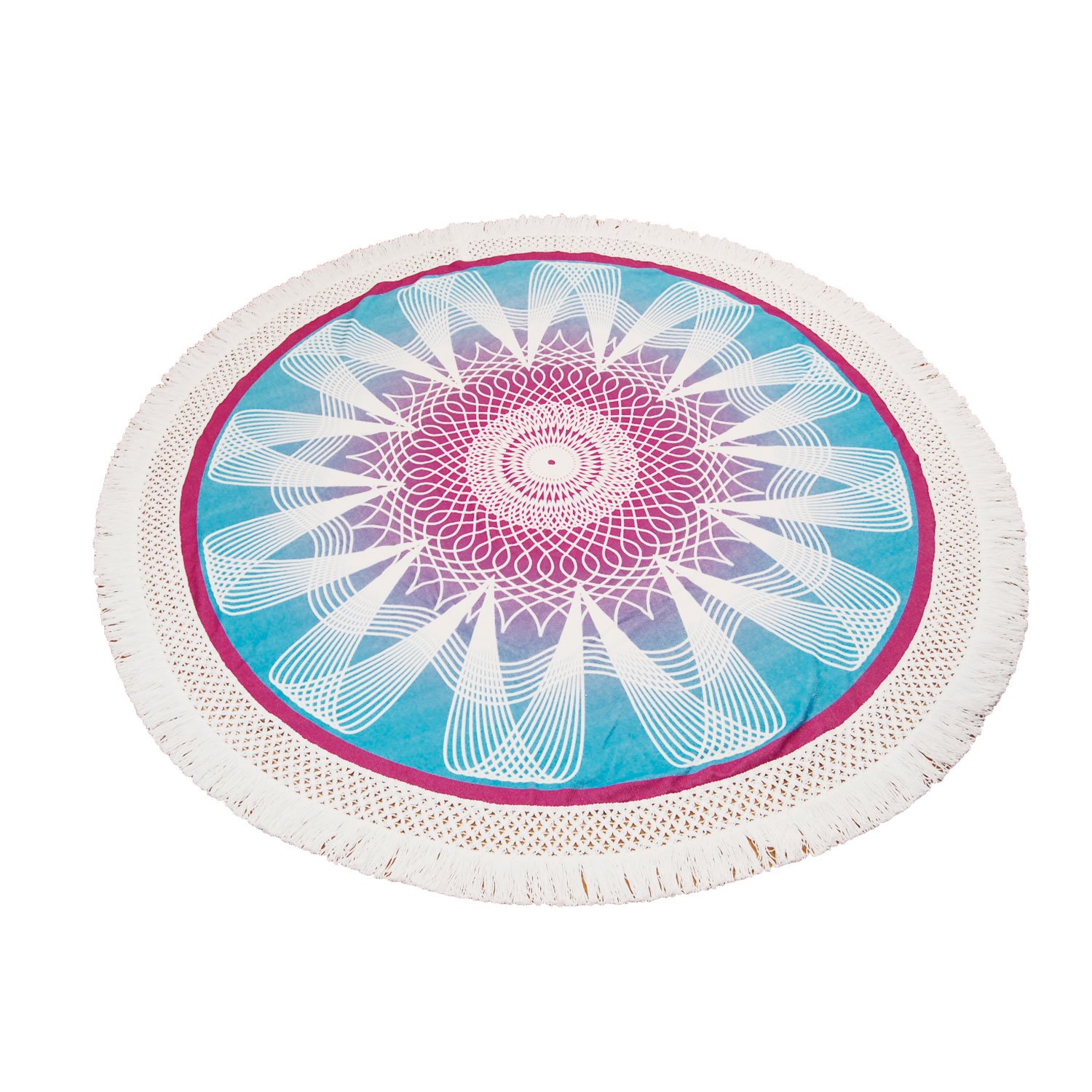 serviette after big leaves coton polyester plage ronde diamètre surf