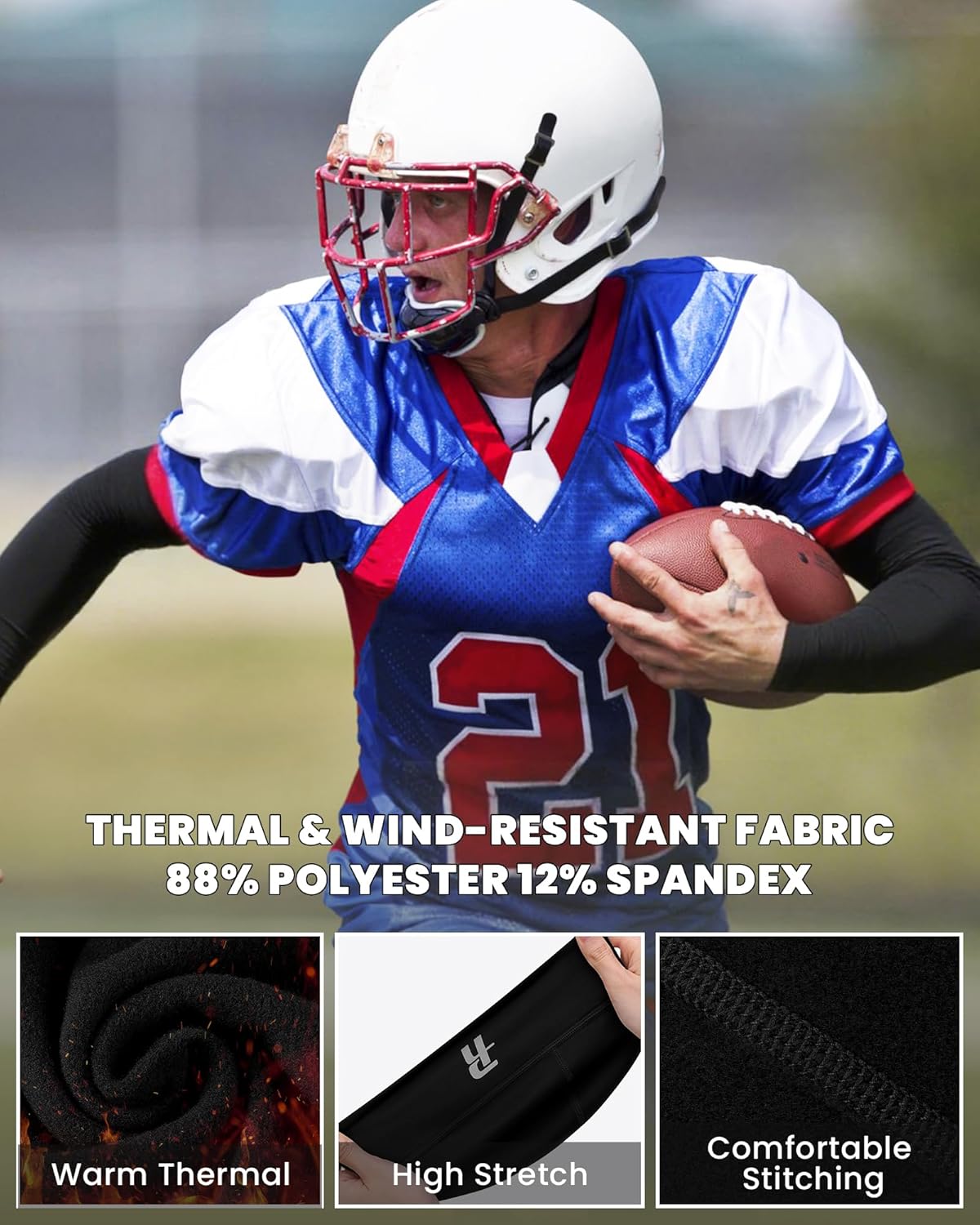 Runhit Football Skull Cap - Moisture Wicking Running Sports Skullcap, Fleece Helmet Liner for Cycling Motorcycle Hard Hat - Image 4