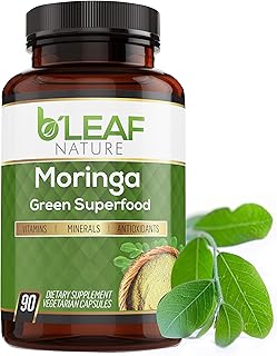Organic Moringa Capsules 1000mg, 90 Count – Moringa Capsules with Organic Olefeira Powder for Immune Support, Energy & Balance – Vegan, Non-GMO Supplements for Daily Wellness