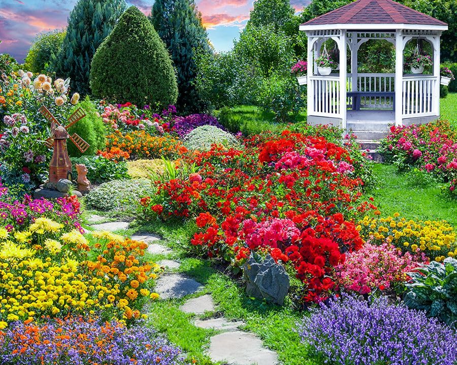 Springbok Flower Garden 500 Piece Puzzle for Adults - Featuring a Beautiful Garden in Bloom