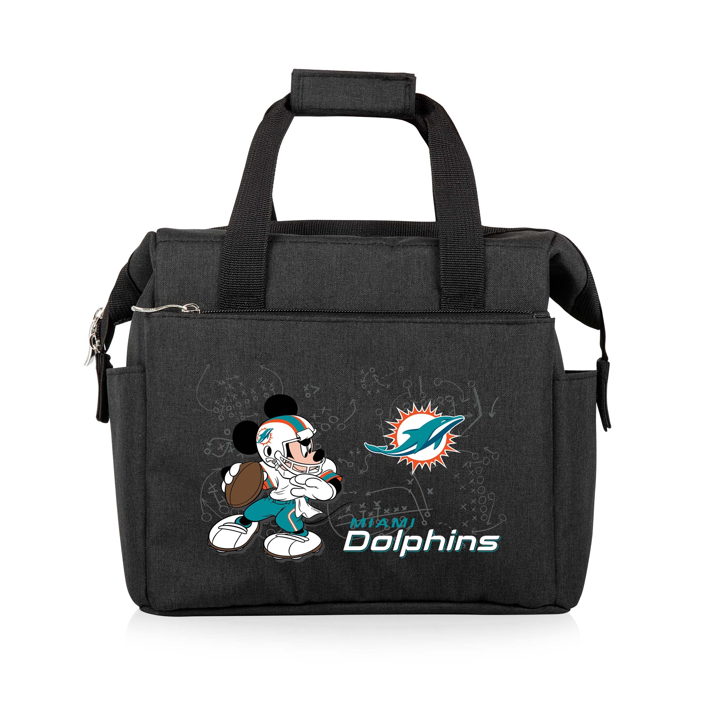 PICNIC TIME NFL Mickey Mouse On The Go Lunch Bag - Soft Cooler Lunch Box - Insulated Lunch Bag, (Black)