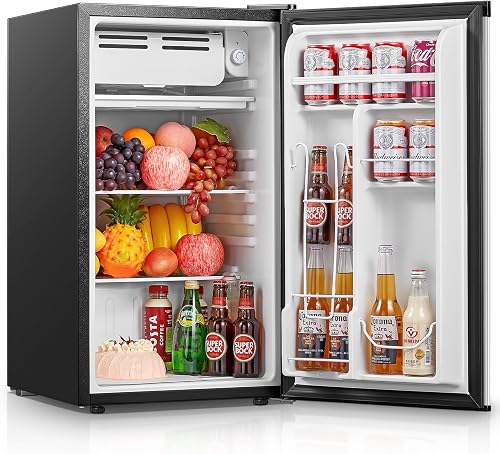 FOHERE 3.2 Cu.ft Compact Fridge 3.2 cu ft Compact Freezer Silver