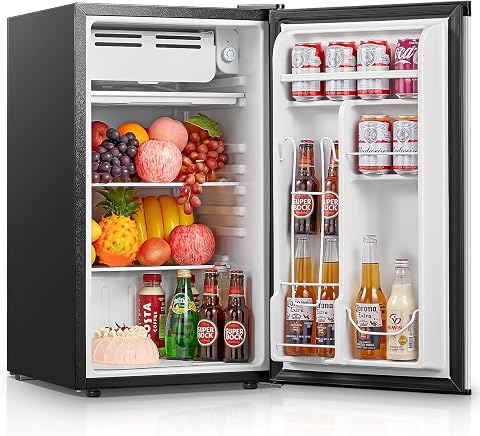 FOHERE 3.2 Cu.ft Compact Fridge 3.2 cu ft Compact Freezer Silver