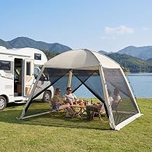 10.210.2 ft Camping Sunshade Tent,mesh Pavilion,Suitable for 8-10 People | waterproof and easy to set up, portable design with handbag, suitable for family camping and outdoor activities