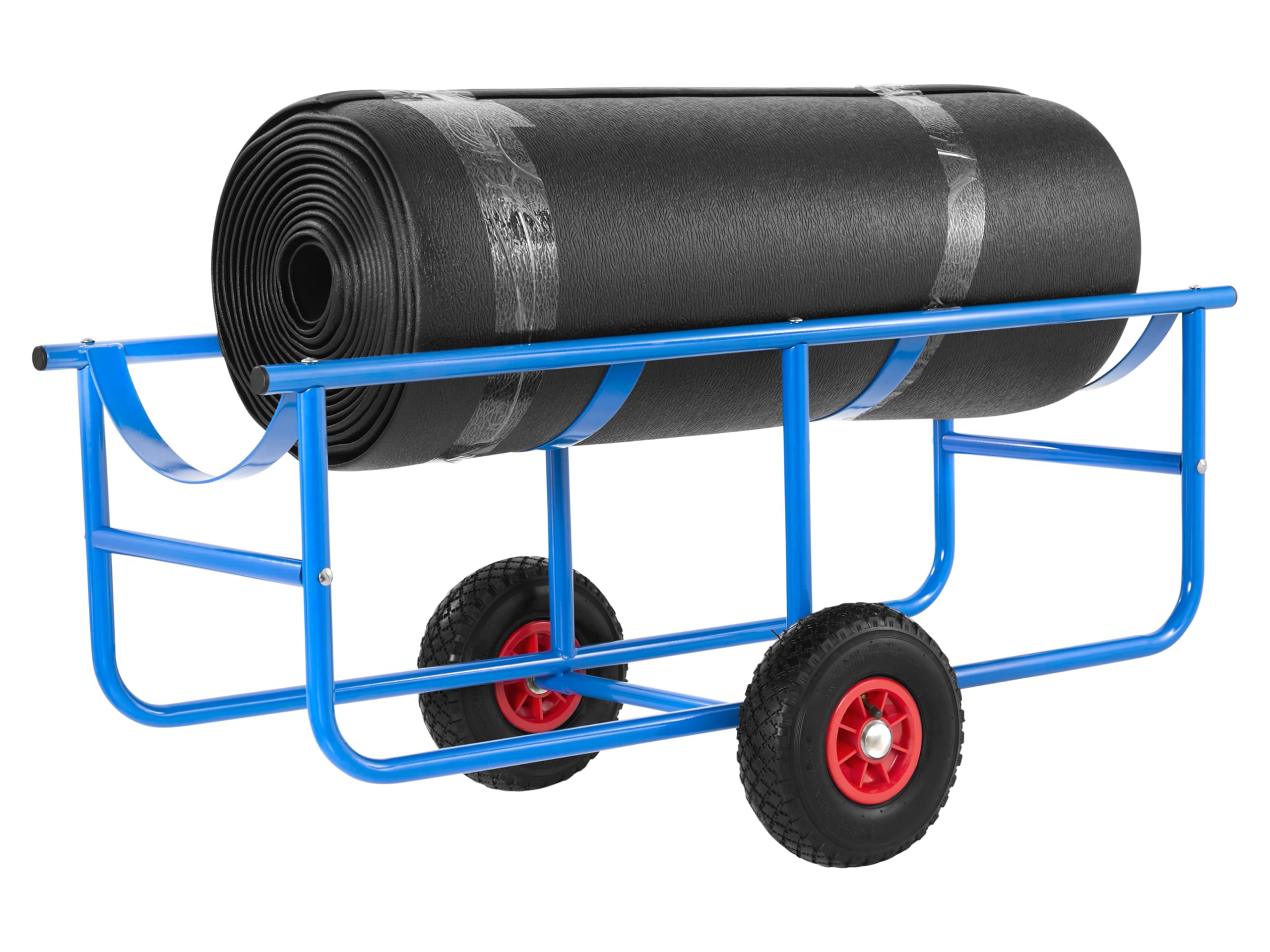 The Workplace Depot Carpet Trolley – Heavy-Duty Steel Frame, 250kg Capacity, Blue Powder-Coated Finish, 250 mm Pneumatic Tyres – Industrial Roll Transport for Warehouses & Showrooms