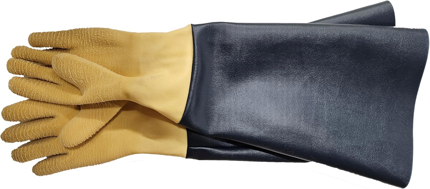 Natural Latex Rubber Gloves for Sandblasting Sandblaster Sand Blast Cabinet - 8" x 26"