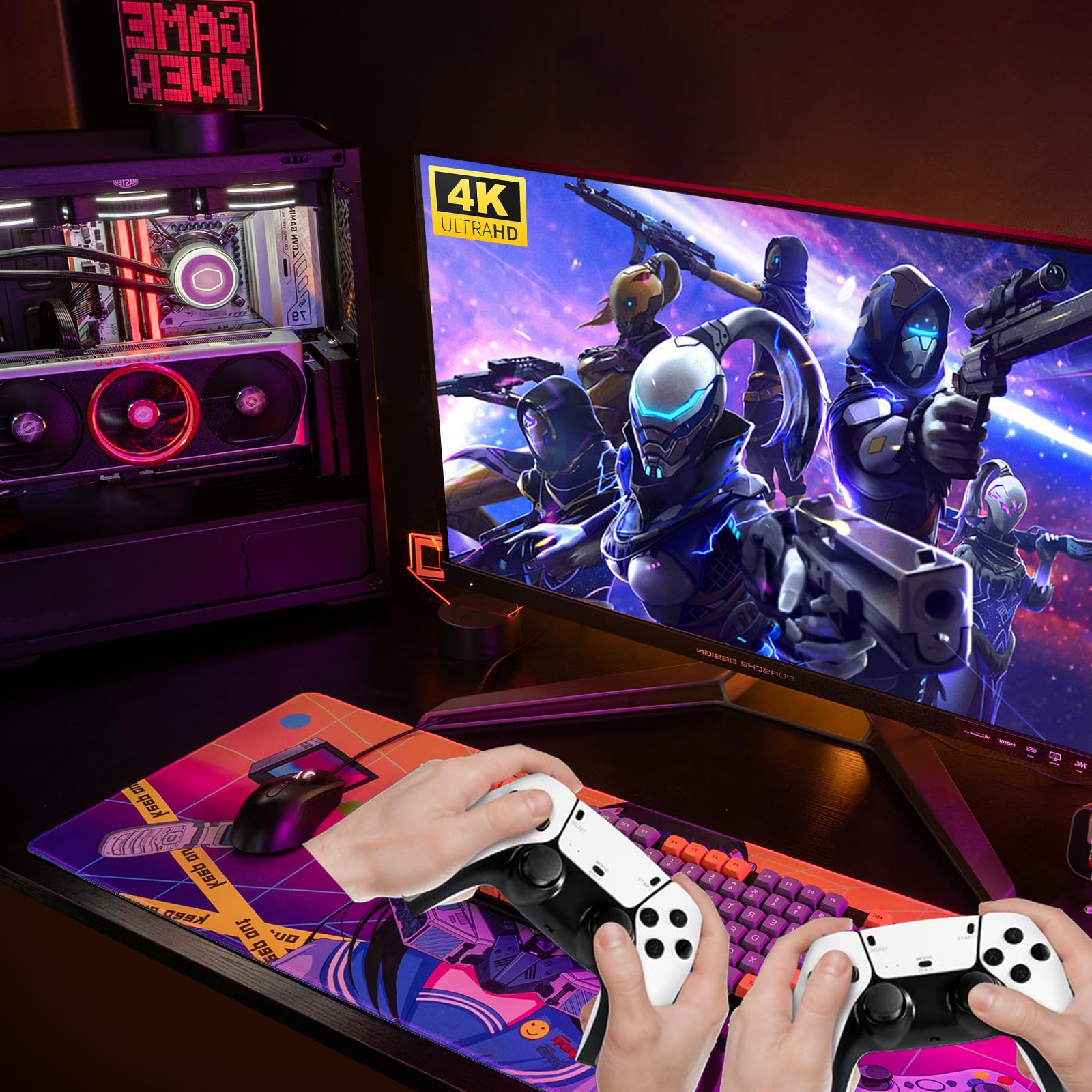 YunLone Console di gioco retrò 2025, console per videogiochi HDMI 4K con oltre 40.000 giochi e 23 emulatori, stick per videogiochi plug and play con controller wireless 2.4G dual upgrade (128G)