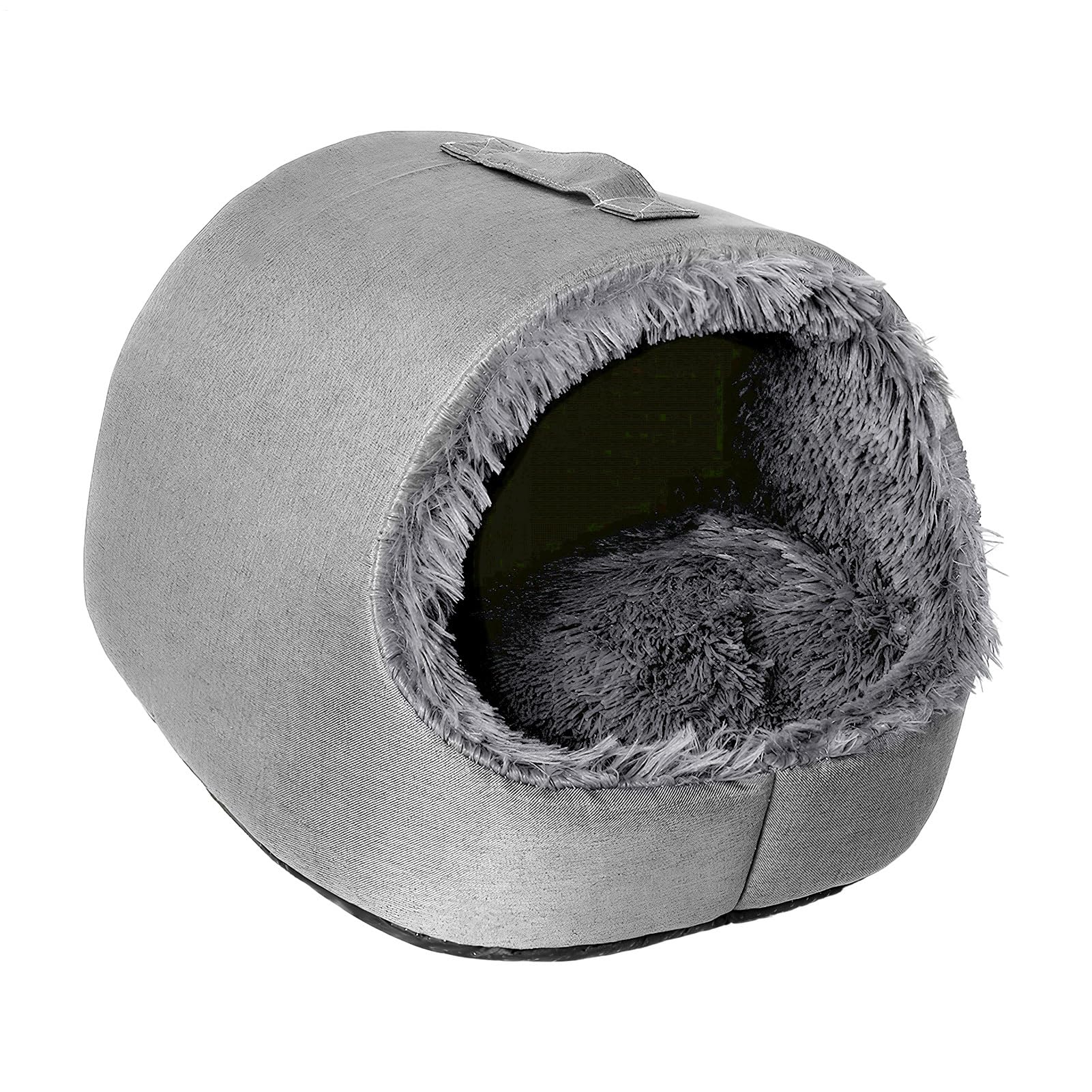 Cuccia per gatti coperta con maniglia, calda, invernale, morbida e confortevole | Grotta per gatti coperta per animali domestici, dormitorio, appartamento, soggiorno, balcone