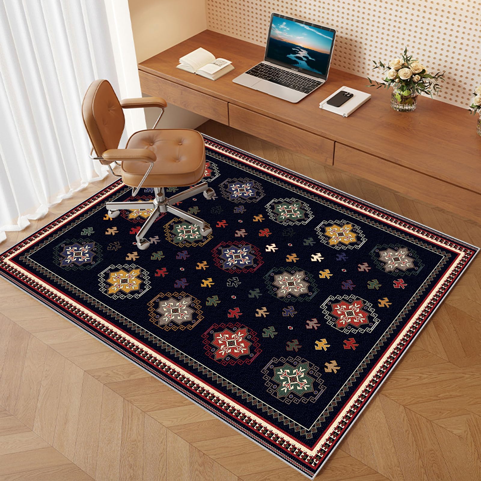 Gaming Chair Mat Rectangle Wear-resistant Floor Protectors for Carpets and Hard Floor Surfaces Large Anti-Slip Floor Protectors Pad Heavy Duty Durables Mat for Gaming Office Chairs 90 x 140 cm