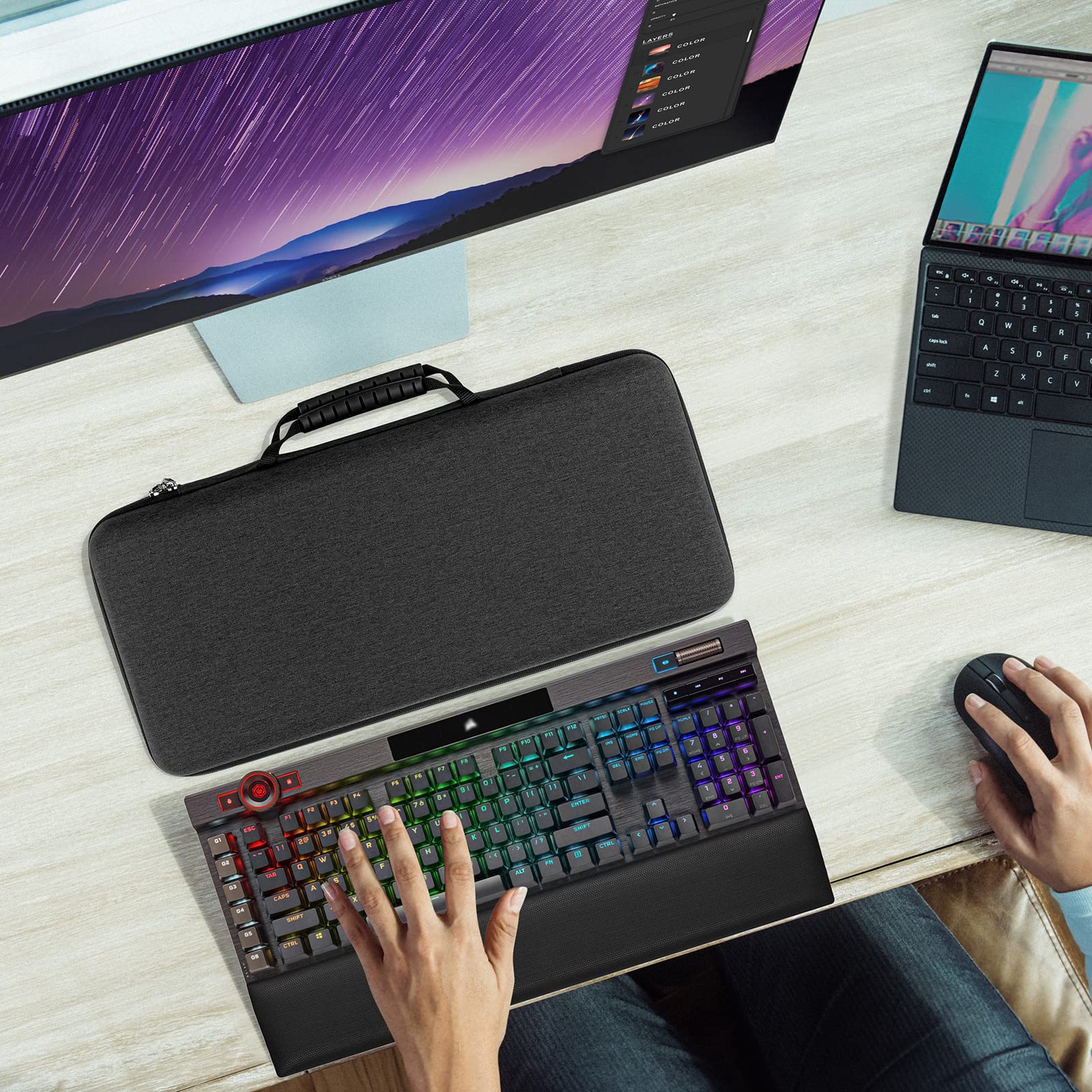 激安キーボードハードケース フォームパッド付き Amazon | DETUOSI ユニバーサル 10.1インチ Androidタブレット