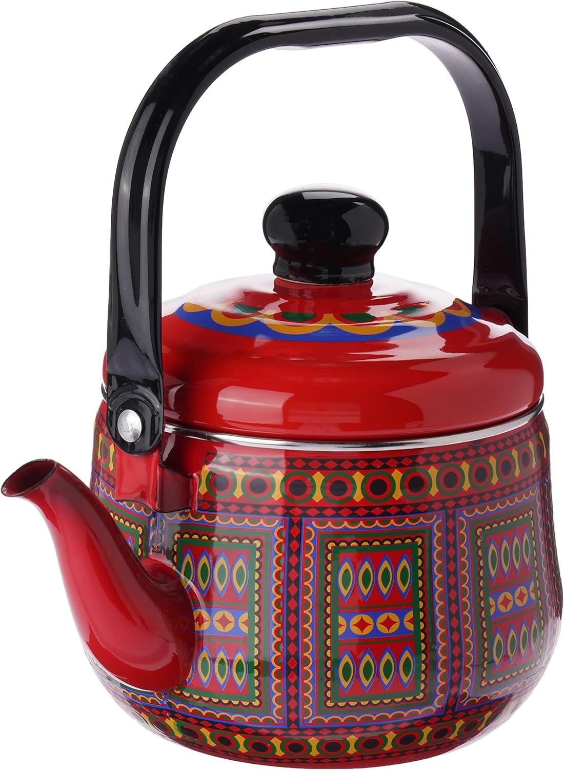 Al Rimaya Enamel Kettle, 1.3 Liter Capacity, Red : Buy Online at Best ...