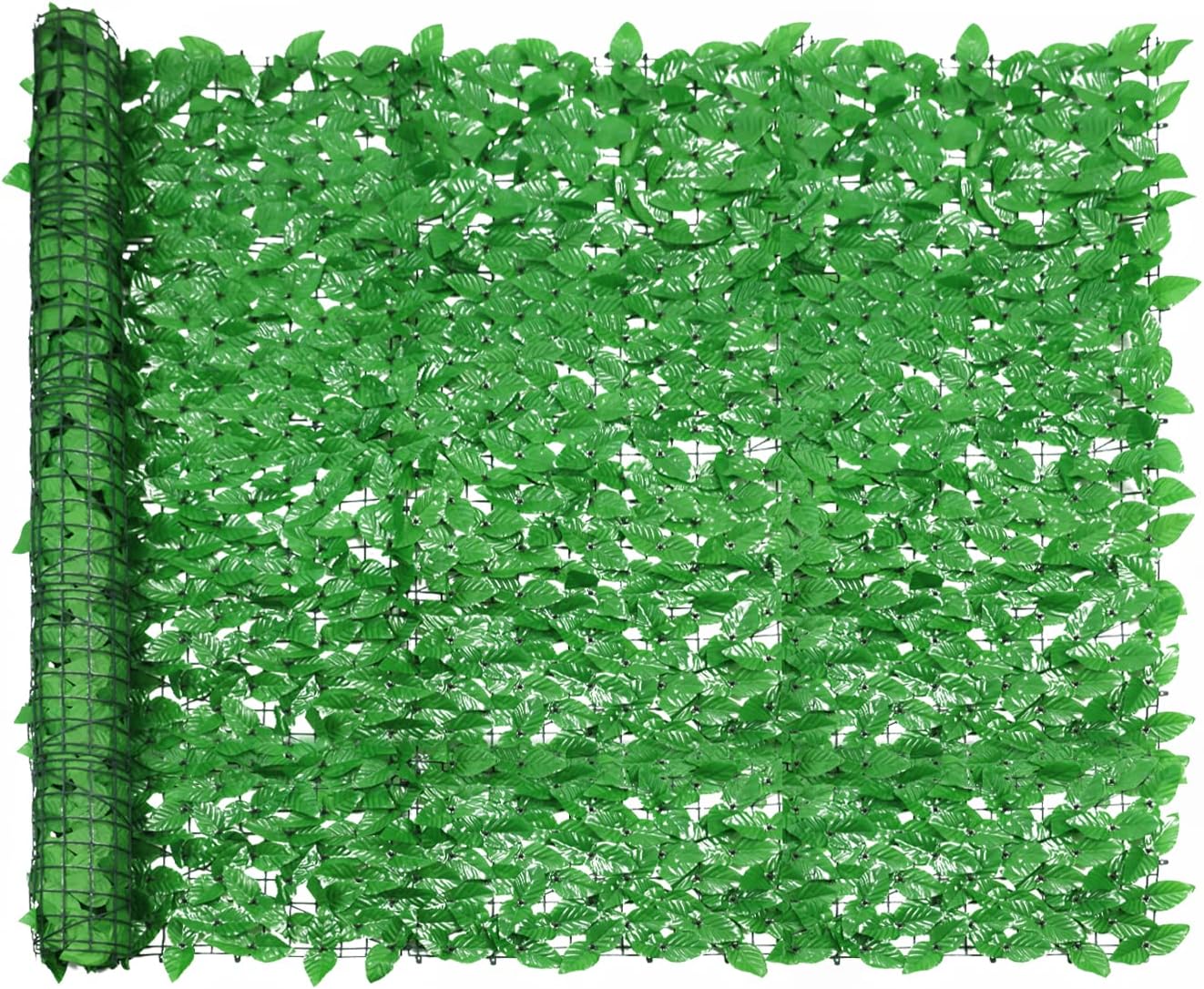 4'x14' Artificial Laurel Leaf Privacy Fence Screen Faux Leaves Fence Cover Wall Decoration for Outdoor Garden Patio Porch Deck Balcony Yard (2 Packs, Light Green)