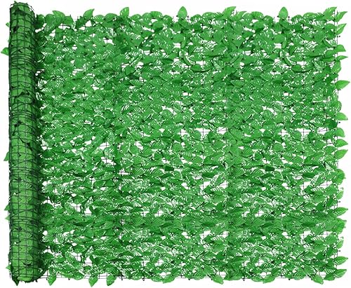 Windscreen4less Rejilla para valla de privacidad de hojas sintéticas de 6 x 58 pies, cubierta para valla de hojas de laurel artificiales, decoración