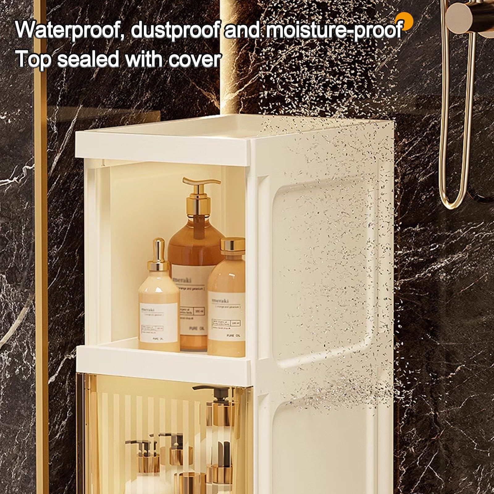 Gabinete de Almacenamiento Estrecho para baño con cajones, Carrito Organizador Impermeable con Ruedas para Espacios pequeños, Cocina y lavandería.