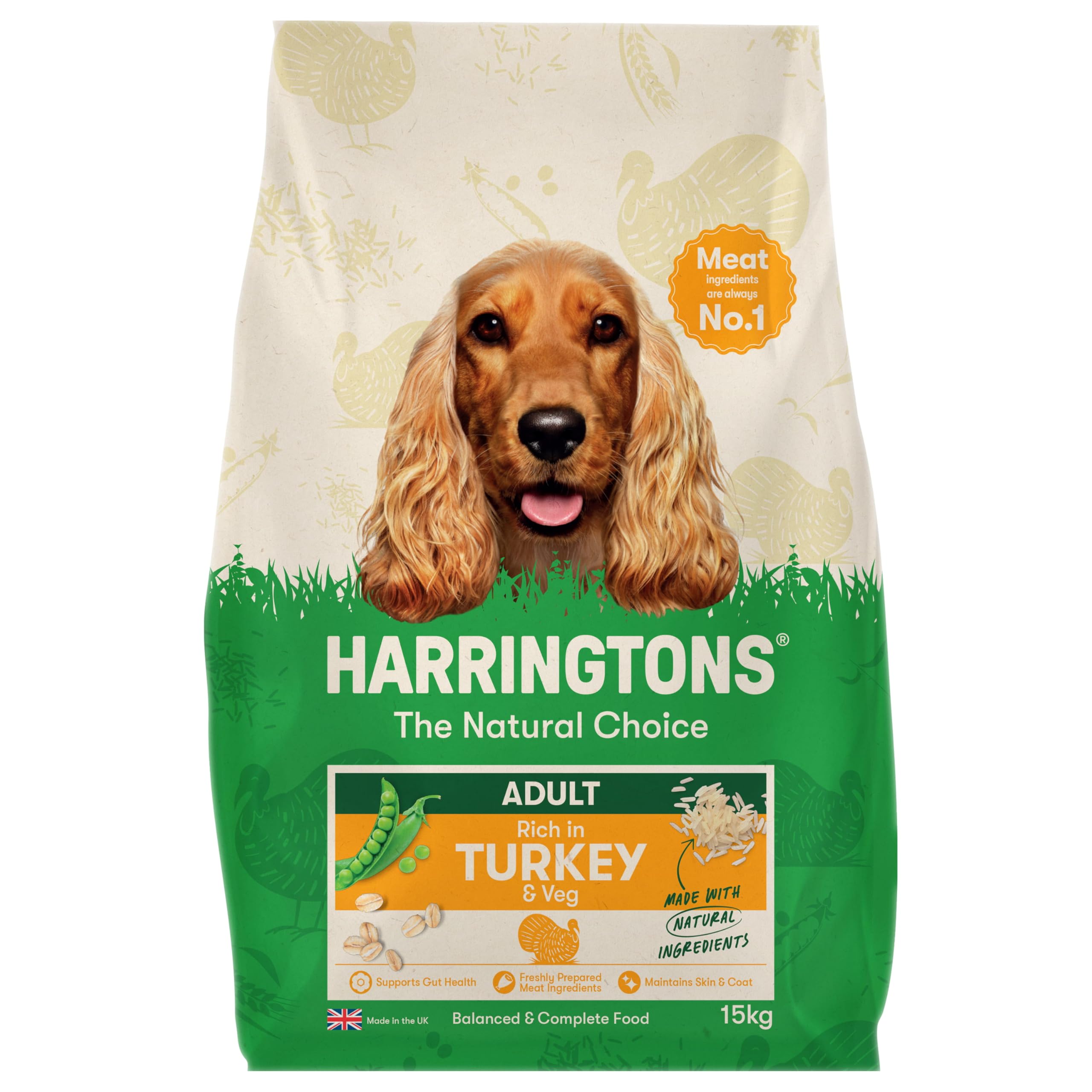 Harrington's Dry Adult Dog Food Rich In Turkey  Veg 15kg