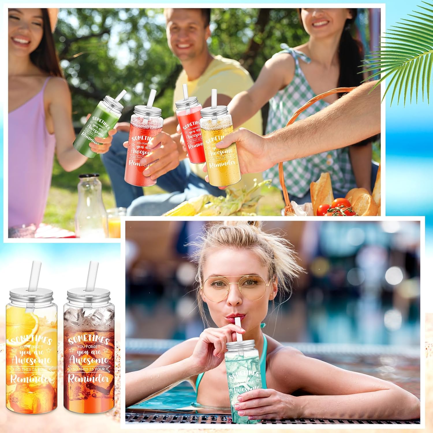 Pickmesh 24 Pcs Appreciation Gifts Bulk Thank You Plastic Cups for Staff 13.5 oz Sometimes You Are Awesome Tumblers with Lid Straw Gift for Staff Coworker Teacher Nurse Office Supplies - Image 3