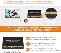Vista 3 de avedio links Convertidor extractor de audio HDMI 4K a 60Hz, adaptador de divisor de audio de video HDMI + (SPDIF + L/R estéreo), compatible con Fire