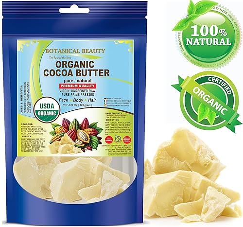 Miniatura 2 de Mantequilla de cacao orgánica para crecimiento salvaje, cruda, 100% pura, natural, virgen, sin refinar, grado A para el cuidado de la piel, el