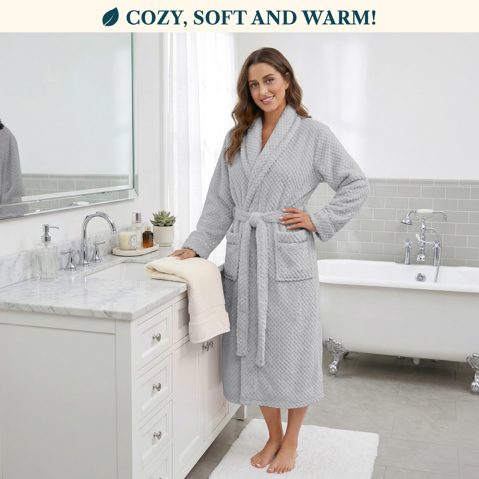PAVILIA Damen Robes Bademäntel (1er Pack)