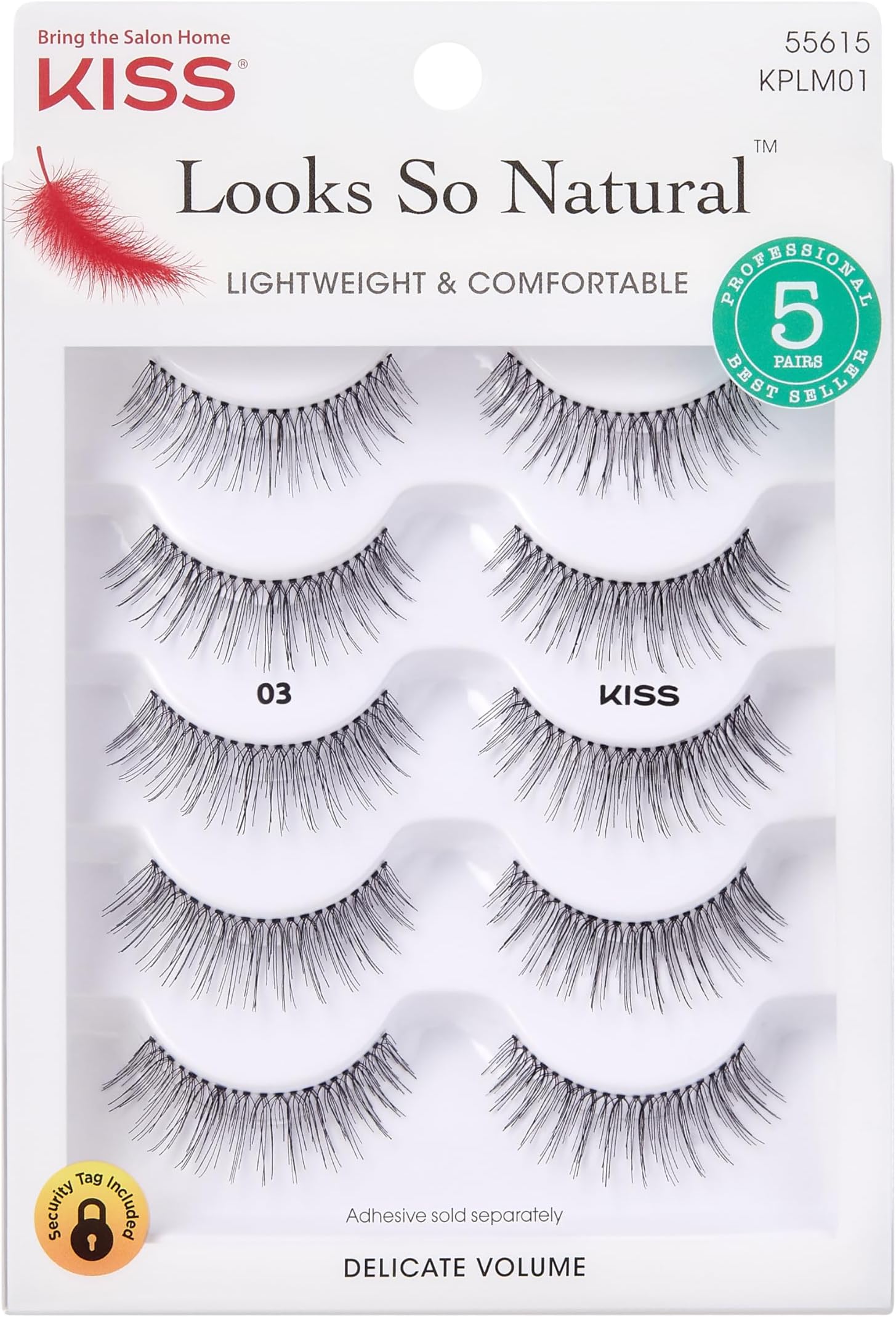 KISS Looks So Natural, False Eyelashes, 'Multipack - 03', 10mm, Includes, Easy to Apply, Reusable Lash Clusters