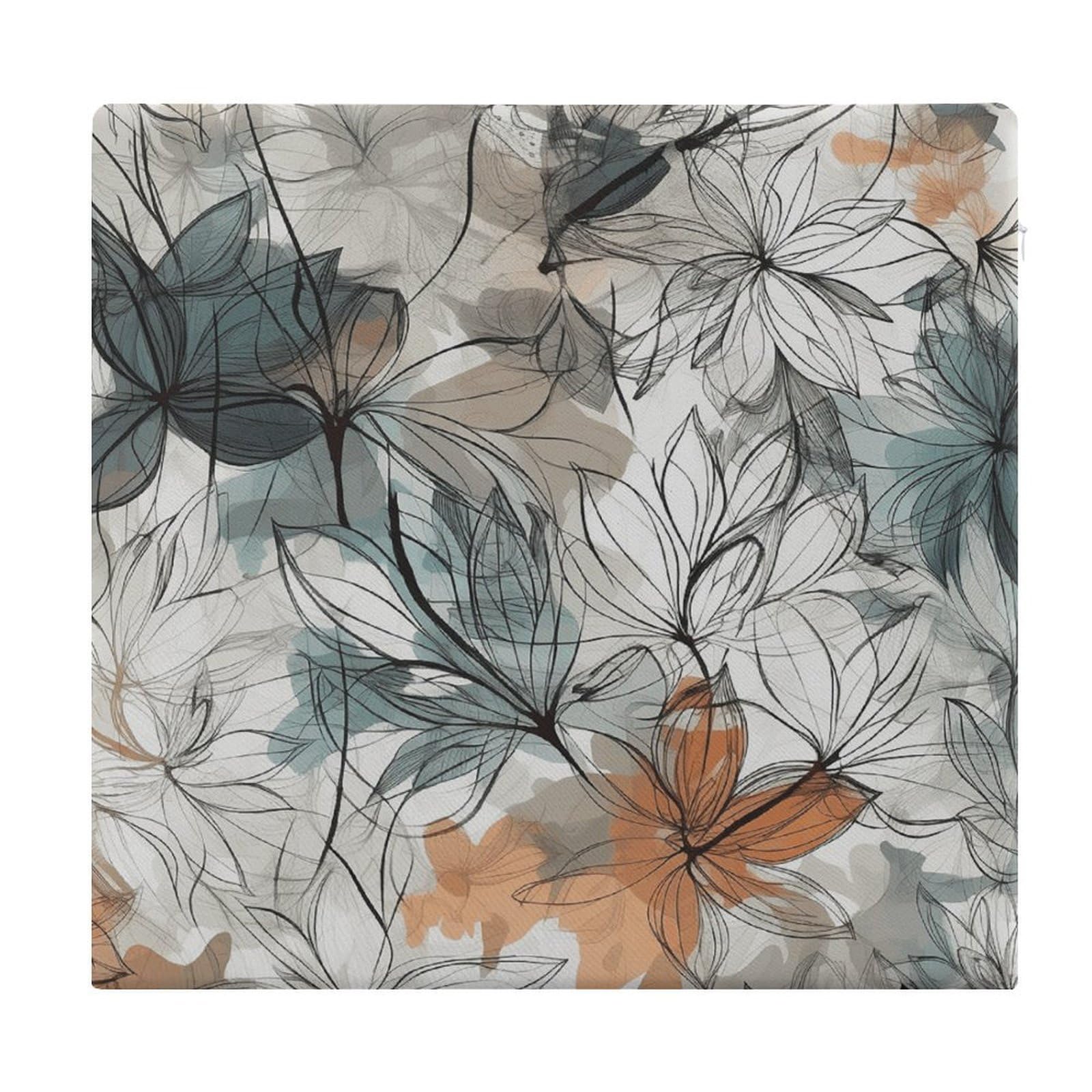 Adfgyerh Style Simple Drawing Of Flowers Cushions Memory Foam For Adults, Seat Cushion Chair Pads Soft, Square Pillows For Dining, Kitchen, Office, Patio Chairs