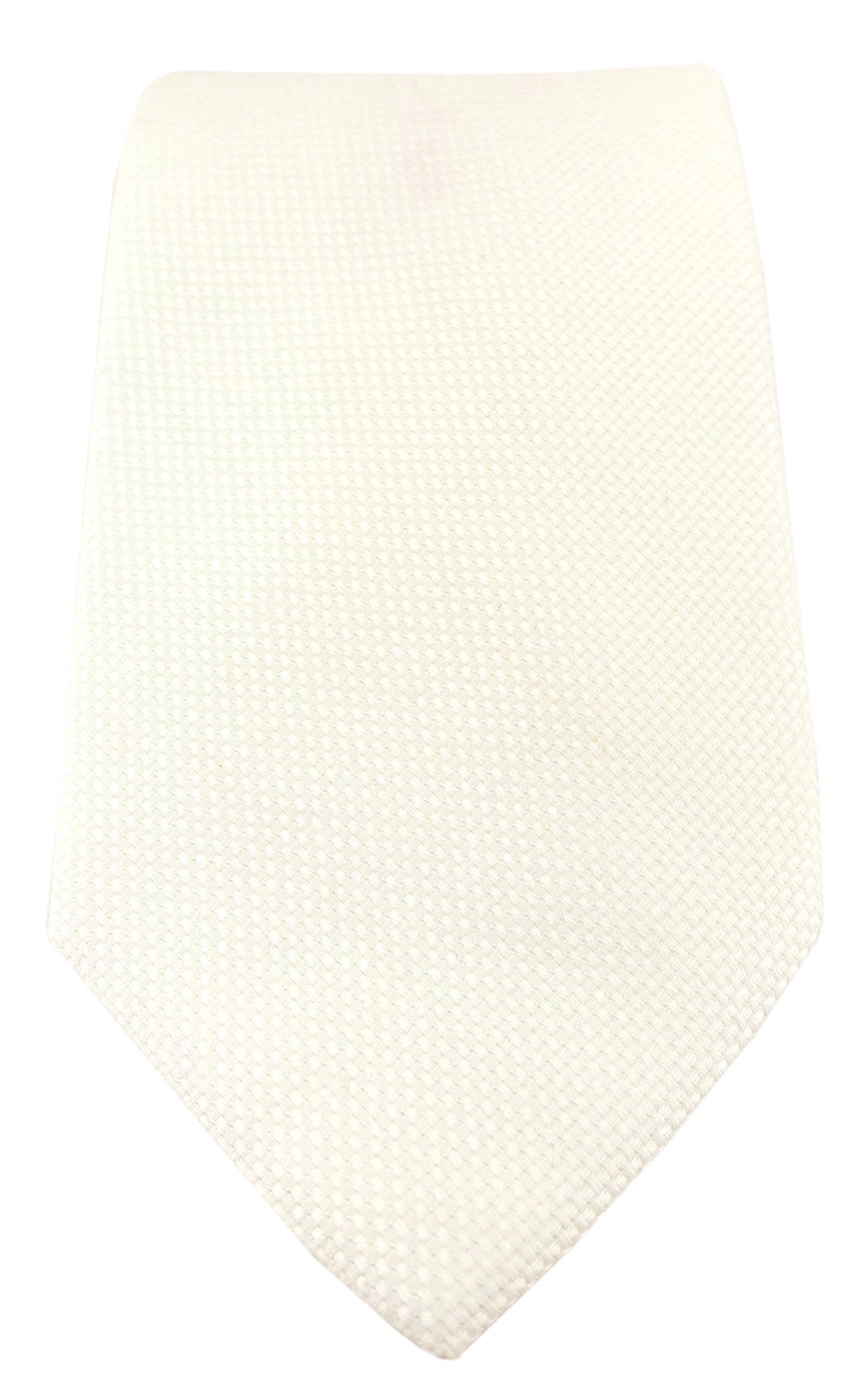TigerTie Designerski krawat pique we wzory - 100% bawełna - szerokość krawata 8 cm, kremowy, Krawattengröße: ca. Länge 150 cm, Breite 8 cm