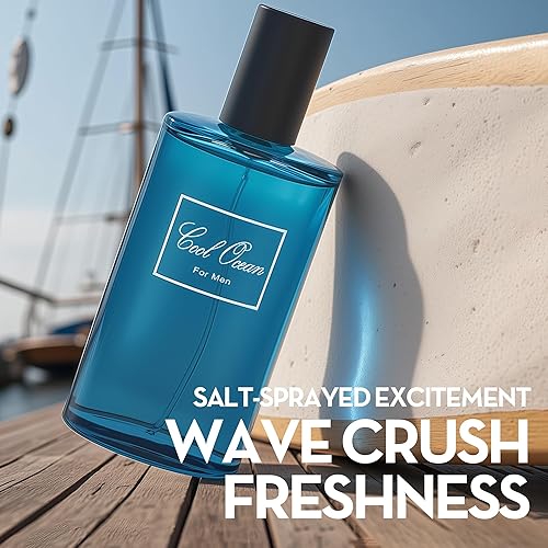 Miniatura 4 de Cool Ocean Colonia para hombresEau de Parfum Natural Spray Perfume de 3.4 onzas líquidas para hombres adecuado para todo tipo de piel Fragancia de