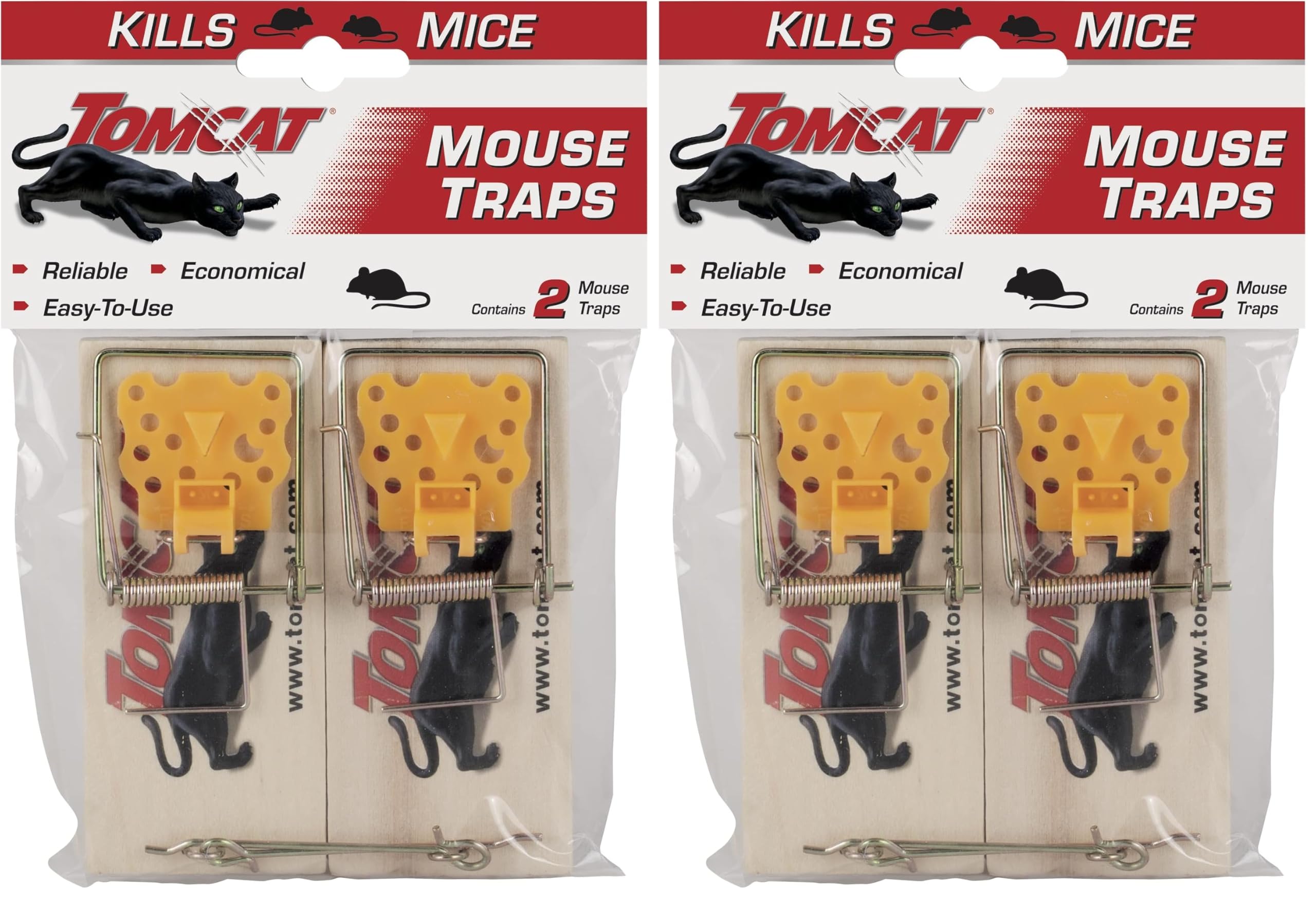 Tomcat Mouse Traps (Wooden), Inexpensive, Effective Way to Catch Mice in the Home, 2 Traps (Pack of 2)