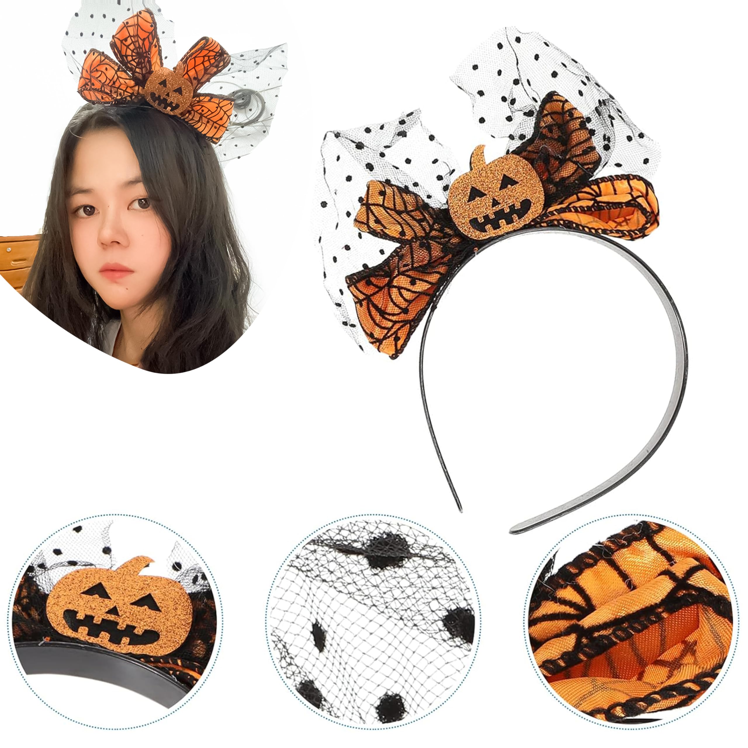 Cerchietti Halloween 2 Pezzi - Zucca E Ragnatela, Per Costumi E Decorazioni - Foto 9