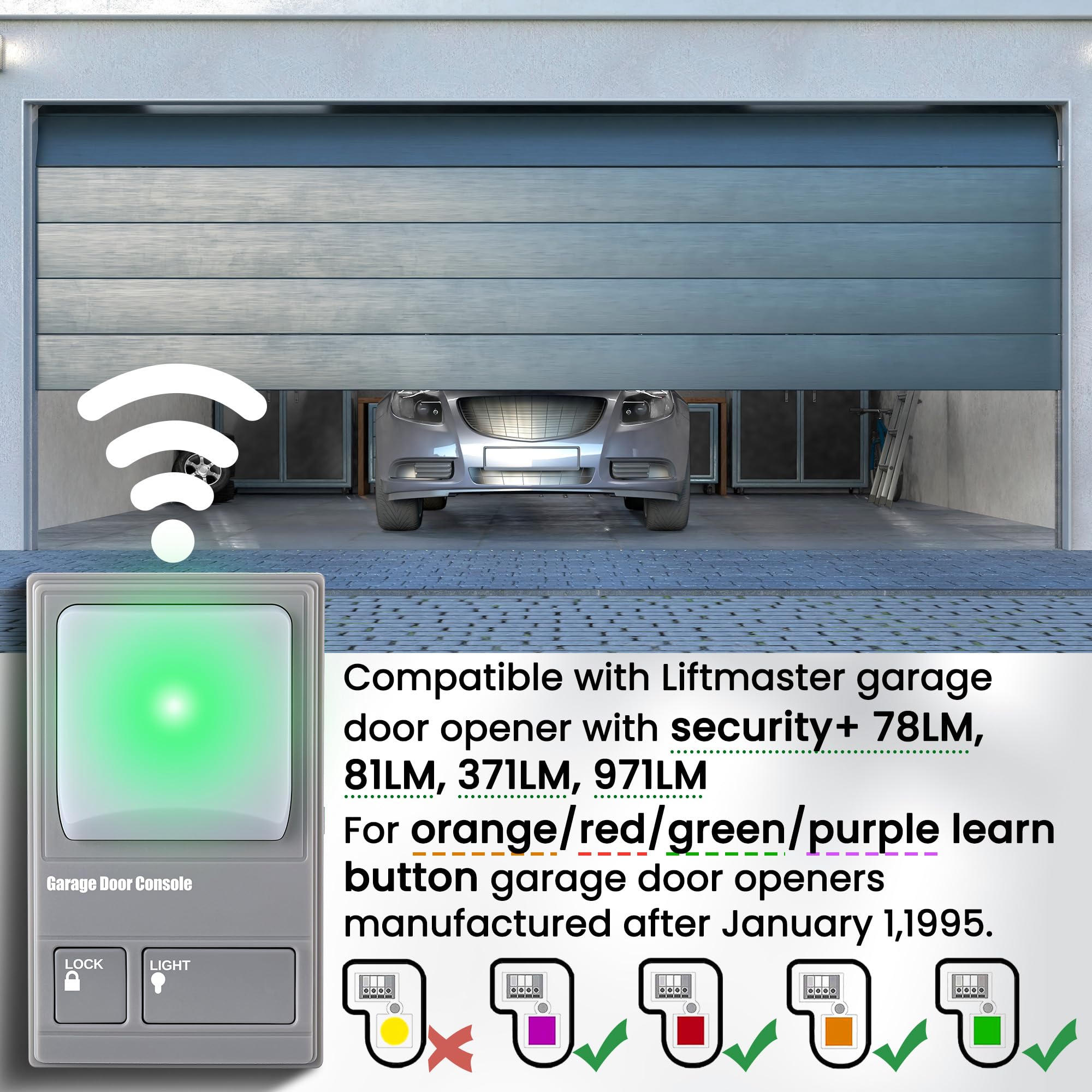 Panneau De Commande Pour Ouvre-porte De Garage Liftmaster - Multifonction Avec Bouton Lumineux Et Verrouillage - Universal