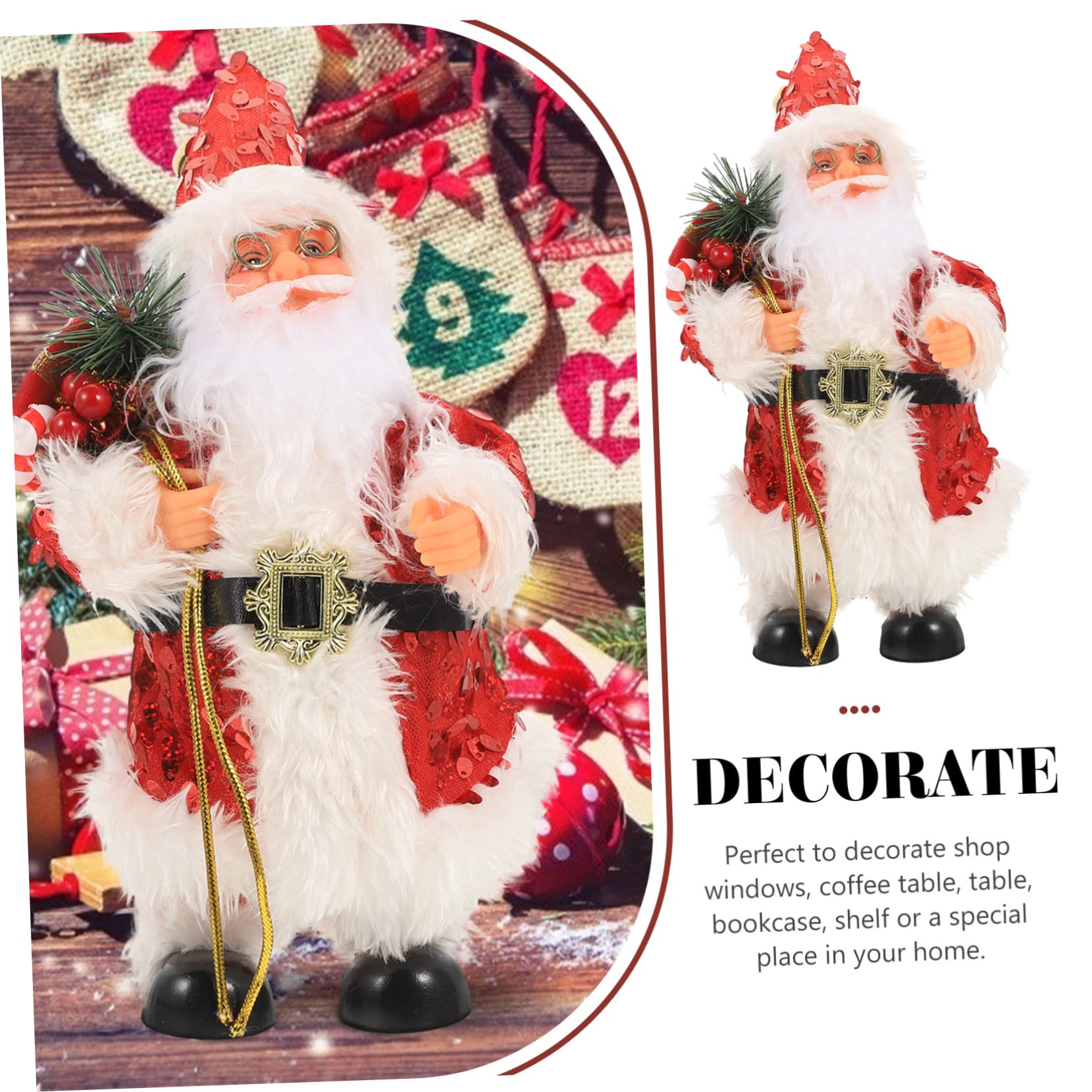Cabilock 2 Pezzi Babbo Natale Peluche Pupazzo Di Neve Giocattoli Gonfiabili Figurina Ornamenti Renna Natale Decorazioni Natalizie Ornamento Di Natale In Piedi Figura Di Babbo Natale Figura