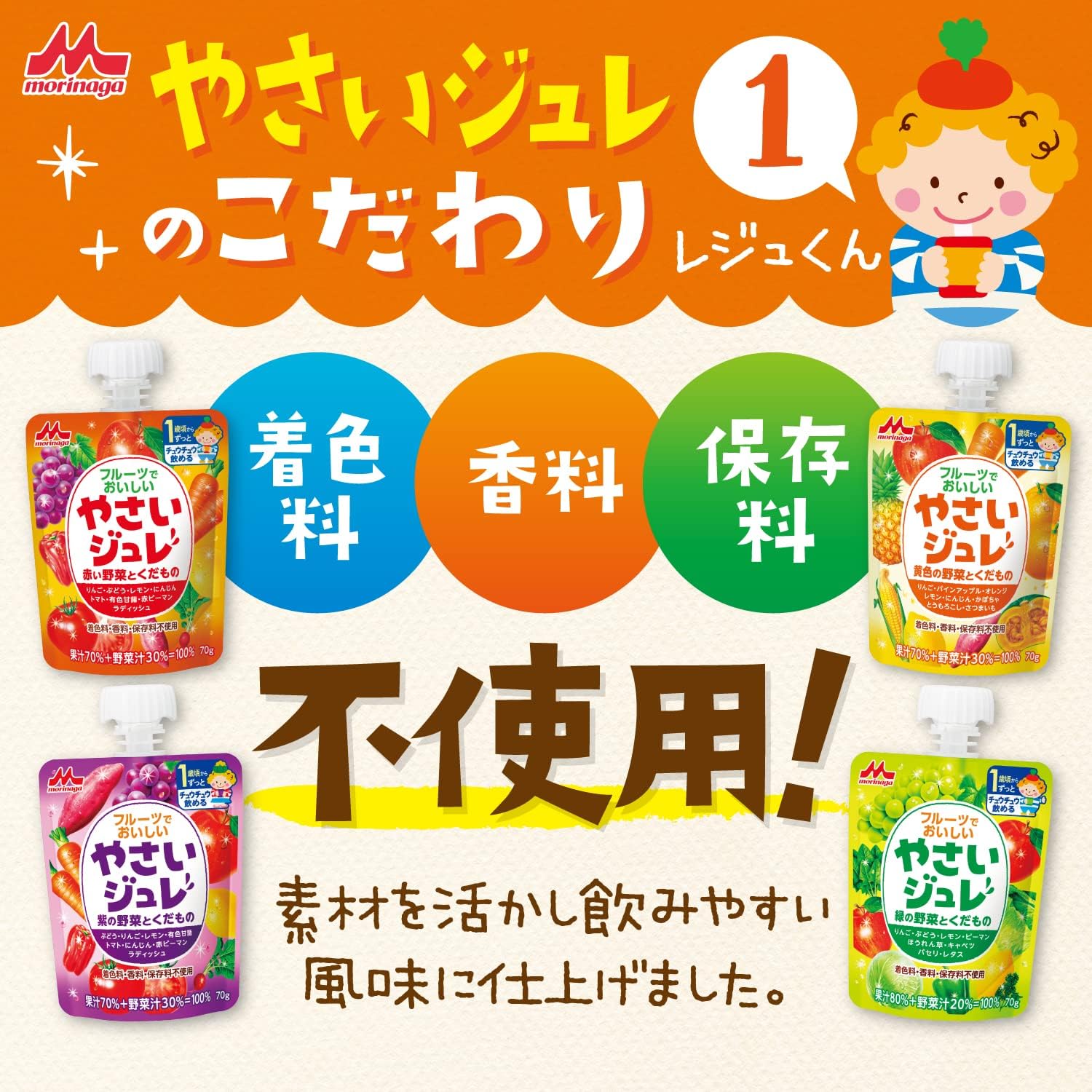 Amazon.co.jp: 森永 1食分のやさいジュレ たっぷり緑黄色野菜と
