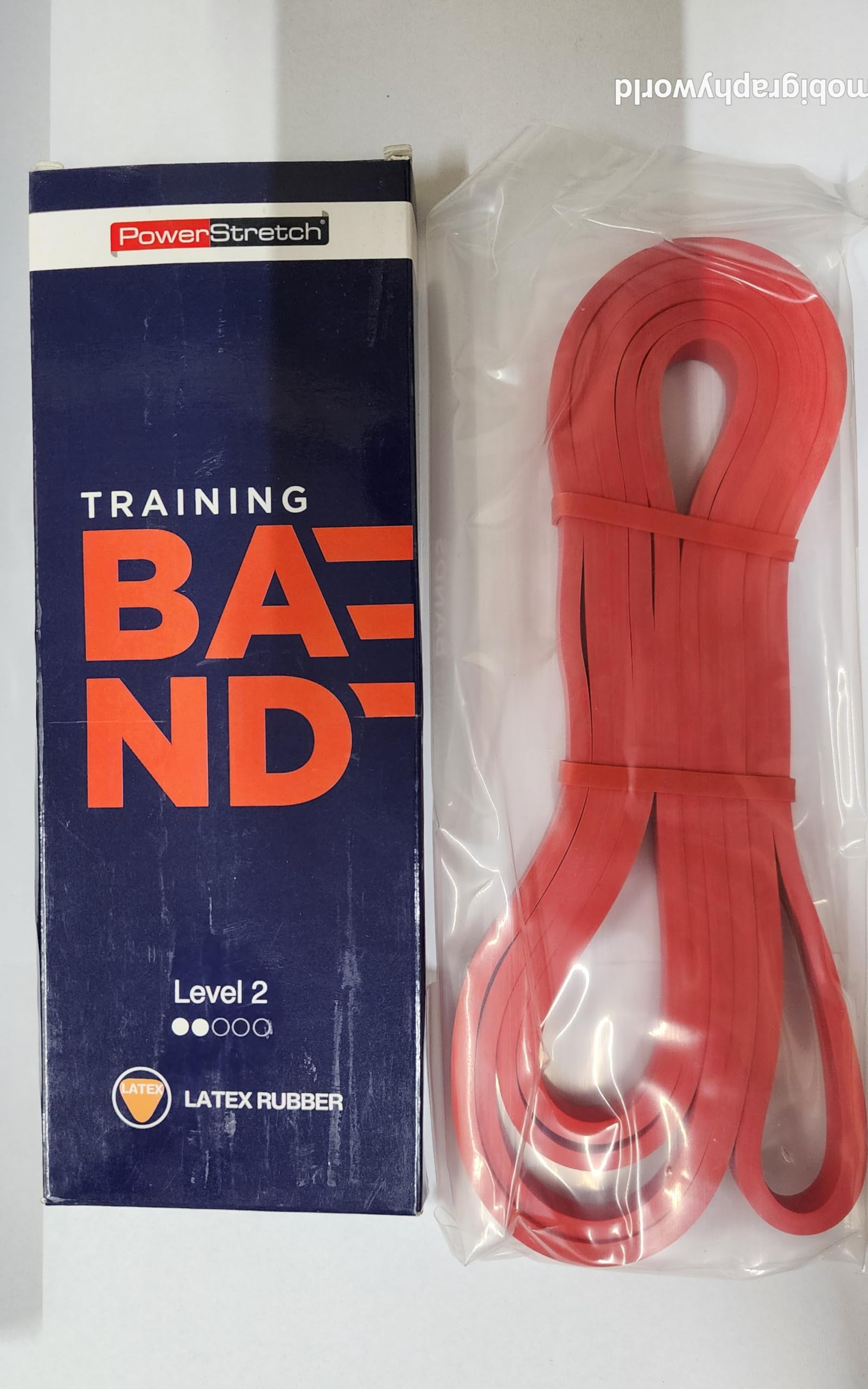 Powerstretch Training Bands, Resistance Levels 8-105.6 lbs, 81.88 inch, Latex Rubber (Level 1 Orange)-image-29