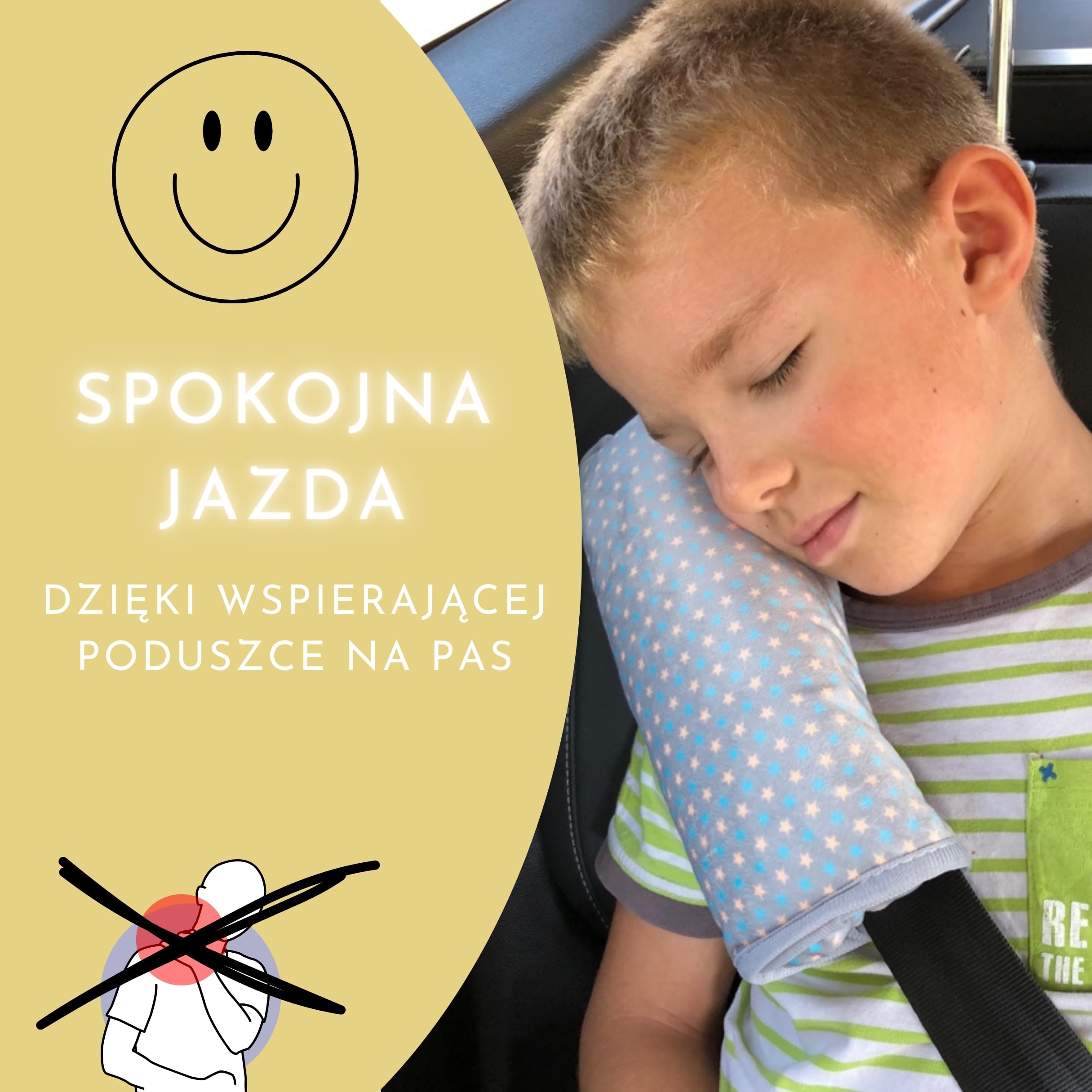 HECKBO poduszka samochodowa do spania dla dzieci - można prać w pralce - przytulnie miękka - wysokiej jakości poduszka na pasy bezpieczeństwa, ochraniacz na pasy bezpieczeństwa, poduszka na pasy bezpieczeństwa, poduszka do samochodu, poduszka podróżna, wa