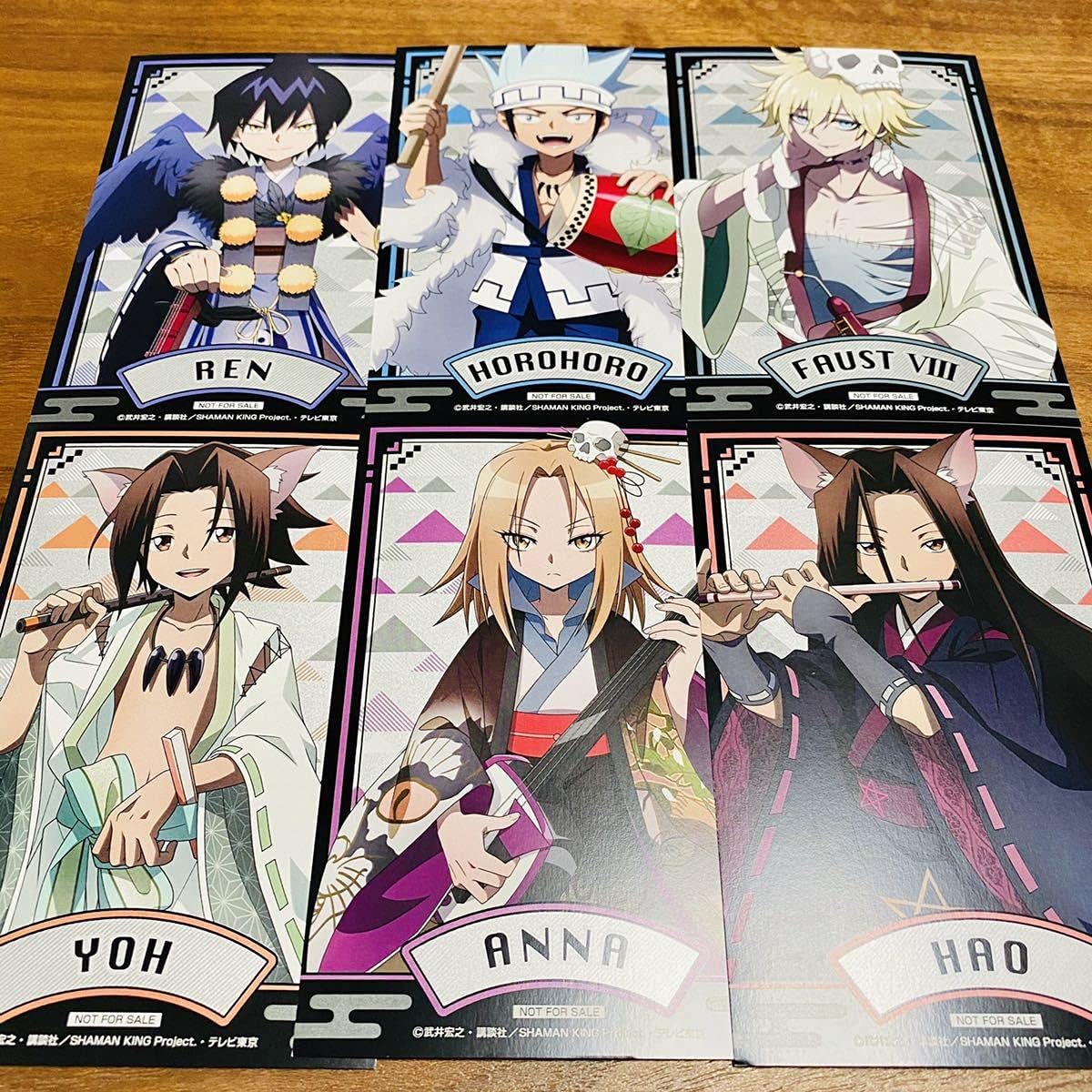 正規通販 シャーマンキング 渋谷 タワーレコード タワレコ限定 ノベルティ ポストカード 全6種セット ハオ アンナ 蓮 ホロホロ ファウスト 葉
