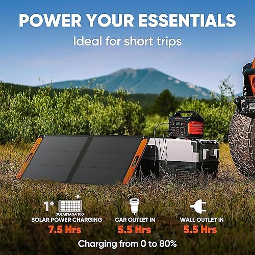 Miniatura 2 de Jackery Generador solar Explorer 500, estación de energía portátil de 518 Wh, paquete de batería de litio móvil con 1 unidad SolarSaga 100 para RV