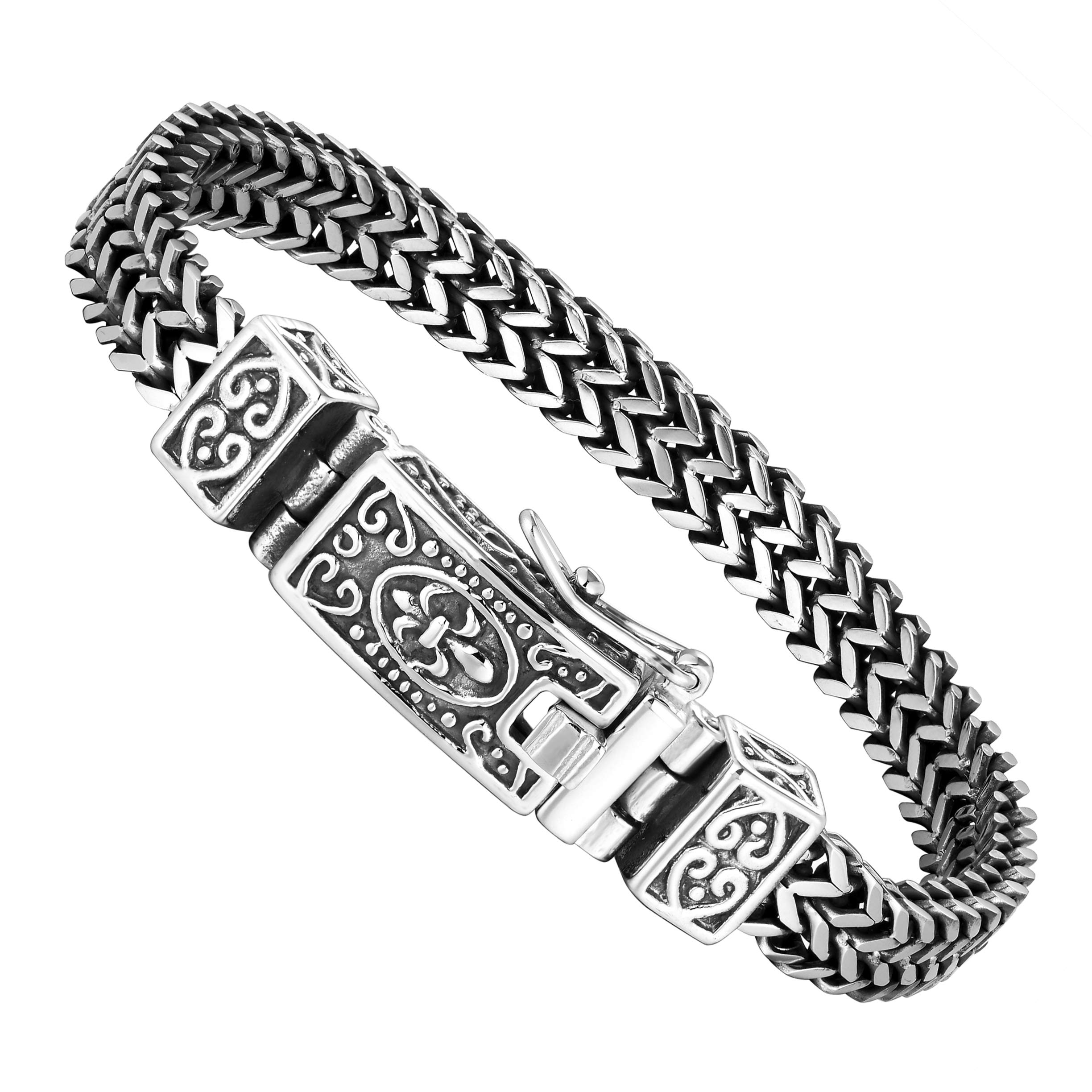 Men's Stainless Steel & Genuine Leather Bracelets – Various Designs in Silver, Black, and Polished Finishes – Rust & Discoloration Resistant – Jewelry