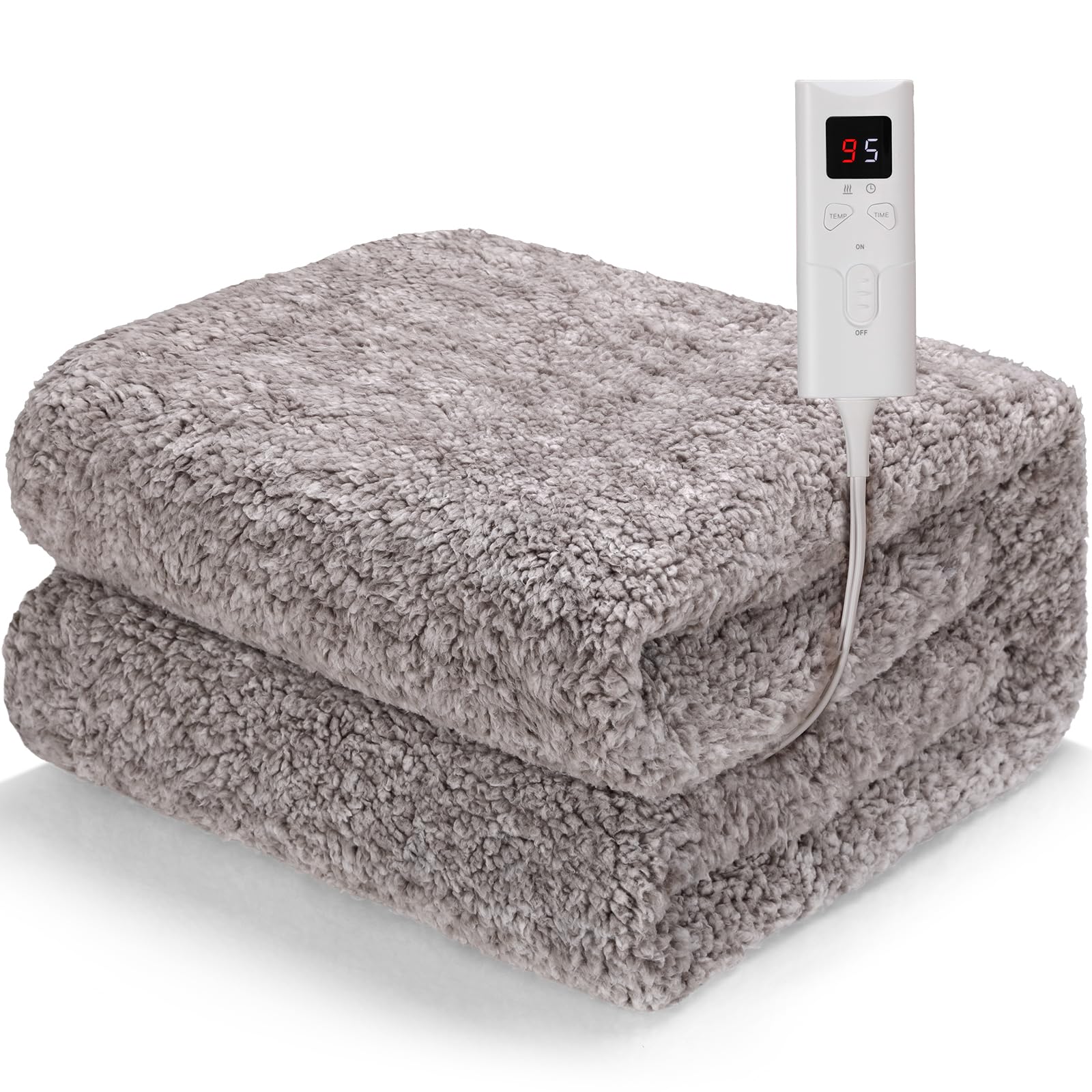 TLGREEN Manta Eléctrica Sofa, 180 x130 cm, con Apagado Automático, 9 Niveles de Temperatura, Temporizador, Apto Lavadora, Suave Manta Calefactora Grande para Cama, Oficina