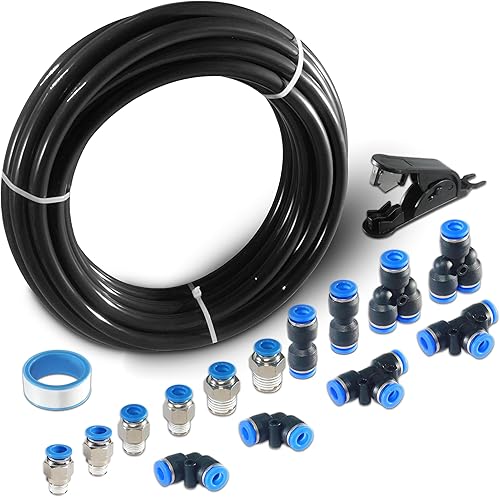 Tubo neumático de poliuretano azul PU manguera de aire tubo kit 0.394 in OD 0.256 in ID 32.8 ft 32.8 pies para línea de aire o transferencia de