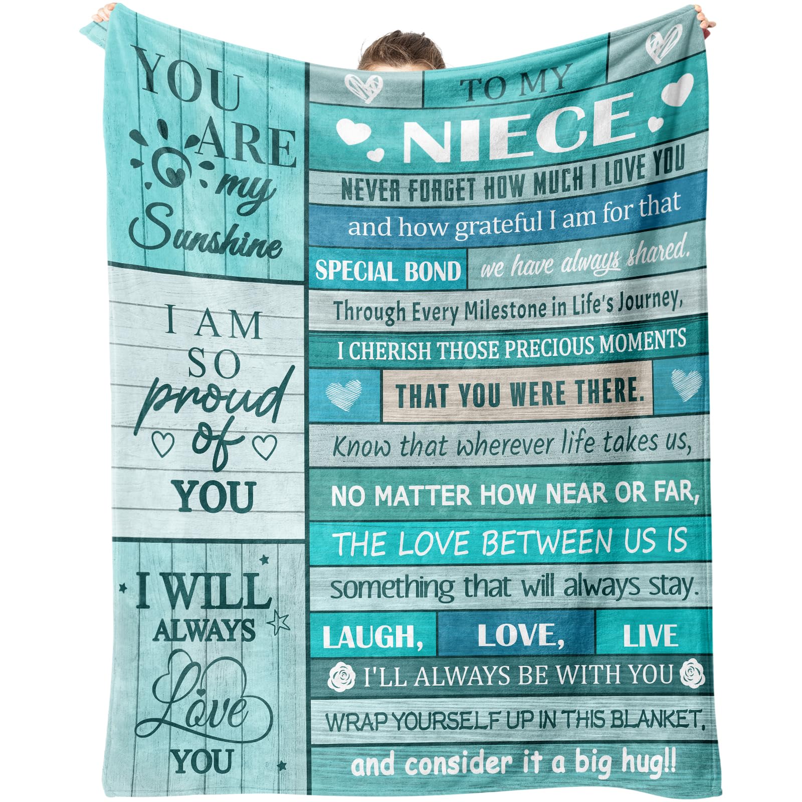 Dozon Niece Gifts, Niece Gifts from Auntie, Niece Birthday Gifts Blanket, Best Presents for Nieces from Auntie Uncle on Valentines, Graduation Christmas Blankets Throws 150x130cm โ image 1