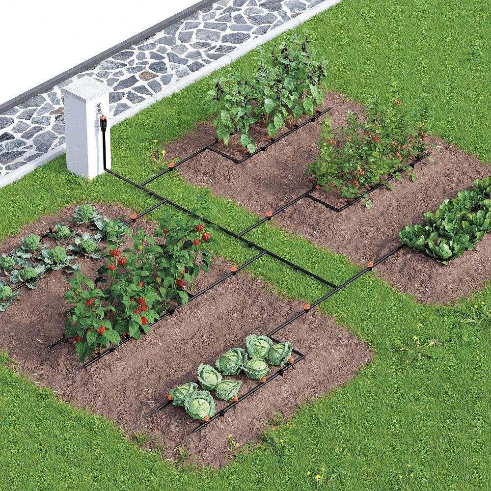 Claber Kit Potager pour réaliser installation d’arrosage goutte à goutte jusqu’à 60 plantes